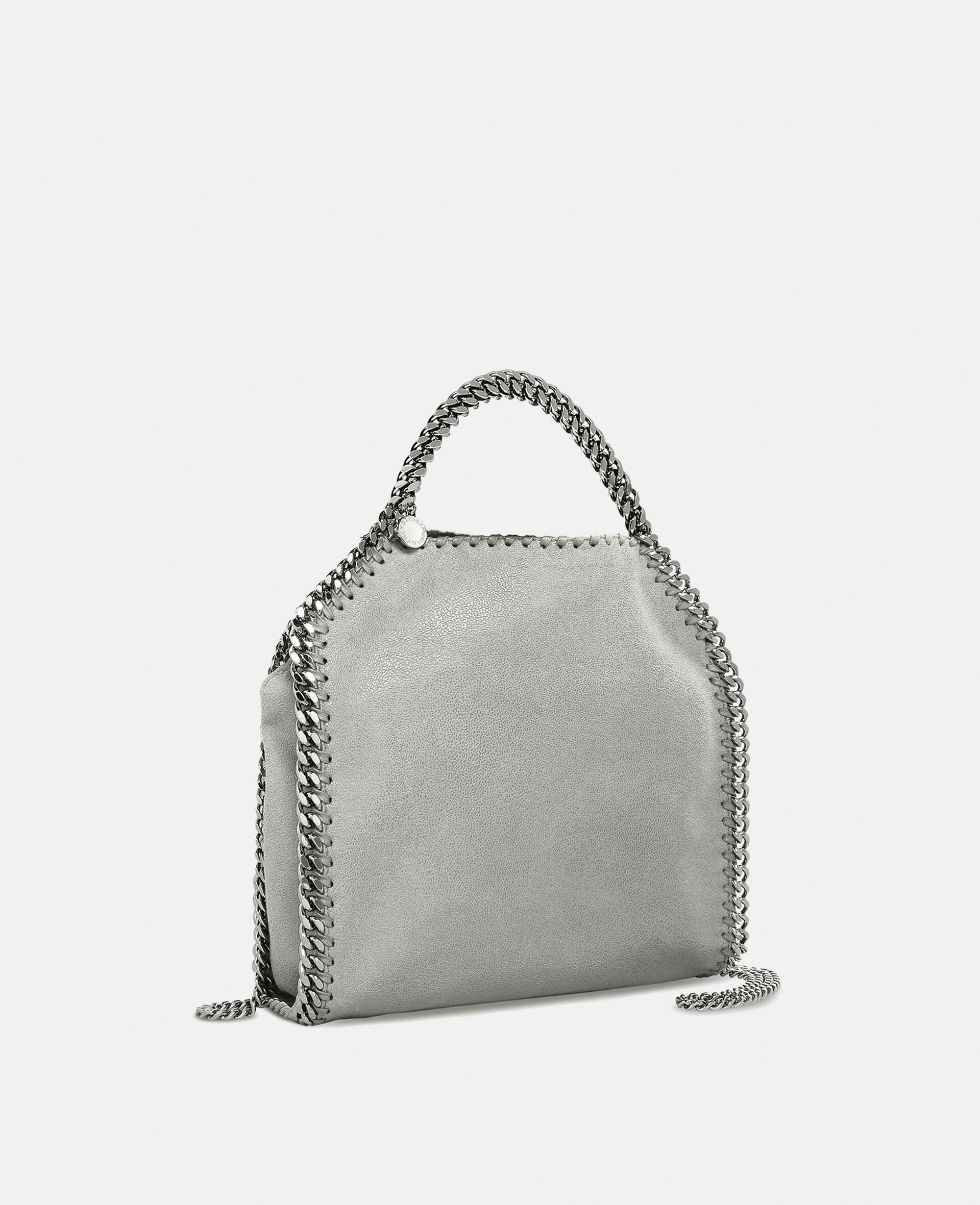 New STELLA MCCARTNEY Falabella Mini Chamois Tote Bag Silver