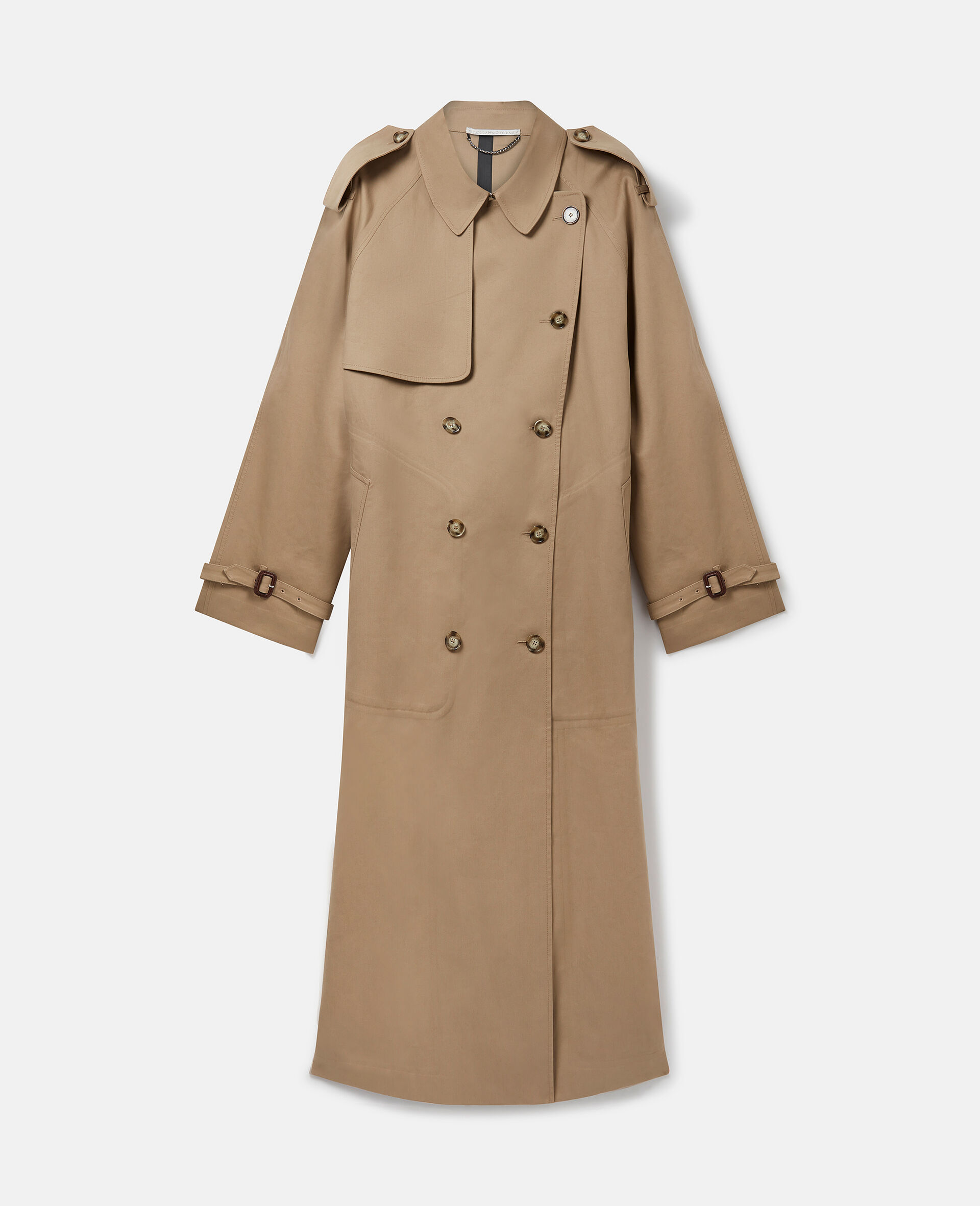 Trench-coat en coton avec ceinture-Marron-large image number 0