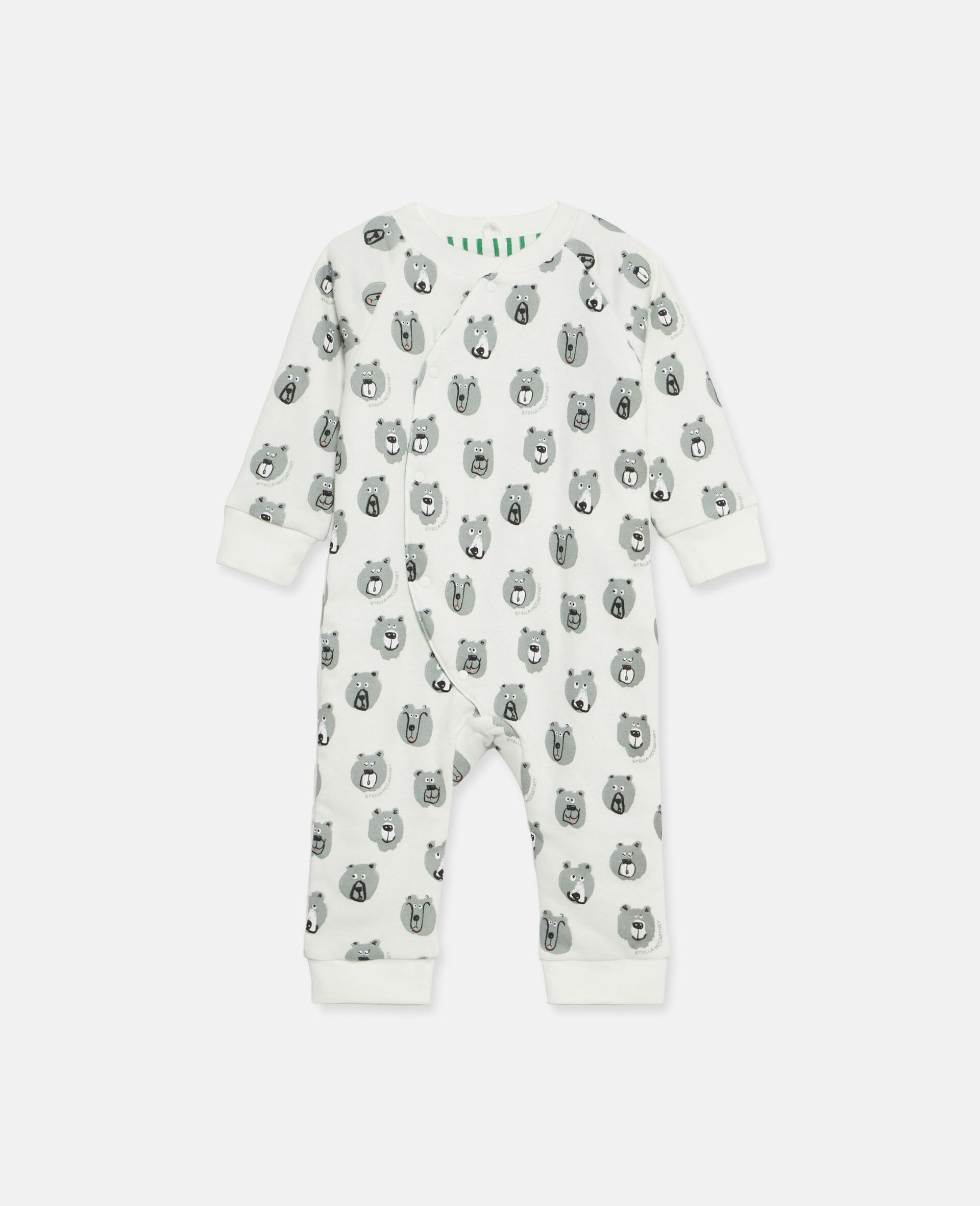 Bear Print Reversible Sleepsuit-Cream-large image number 0