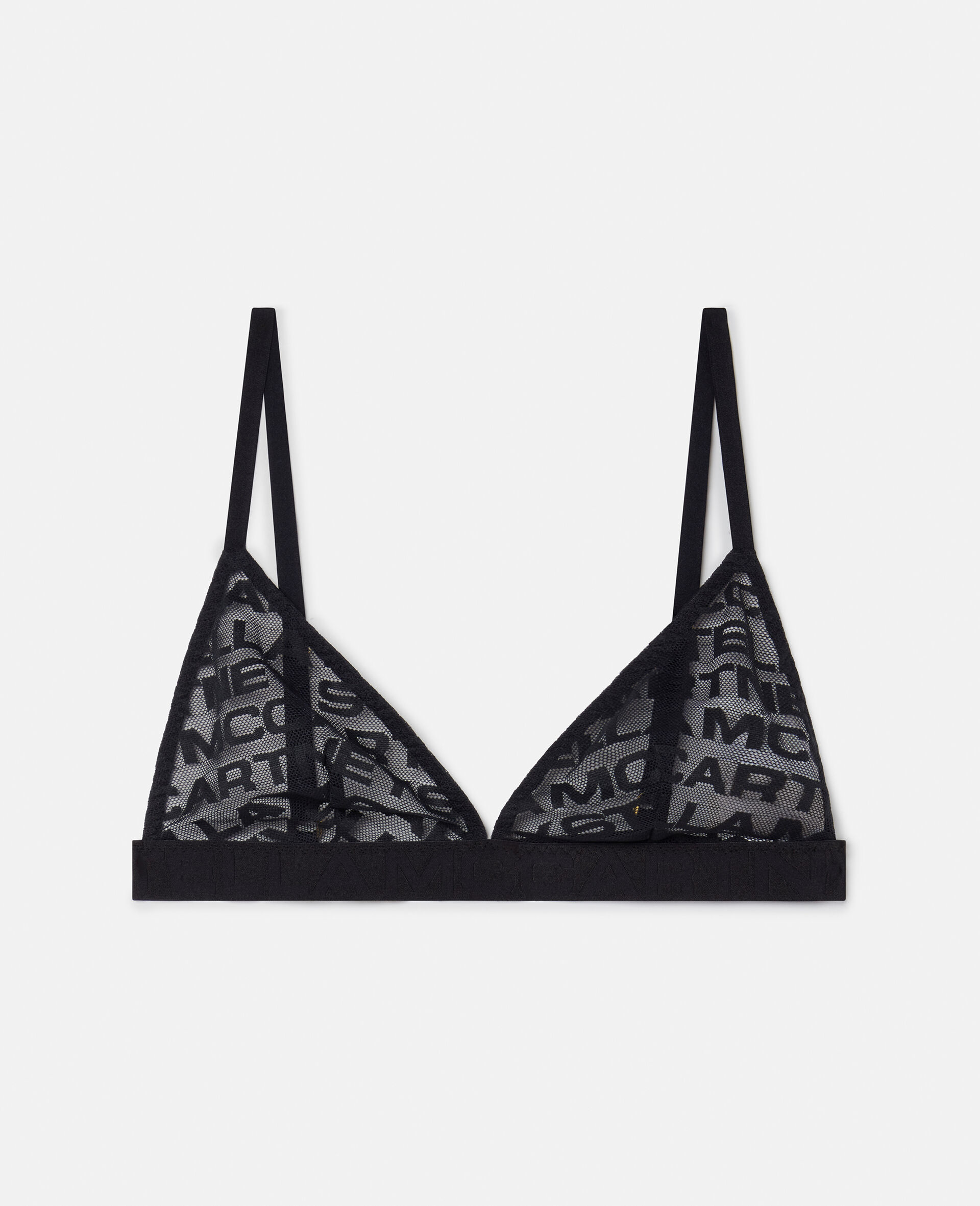 Women Black Monogram Mesh Bralette Stella Mccartney Us 0380