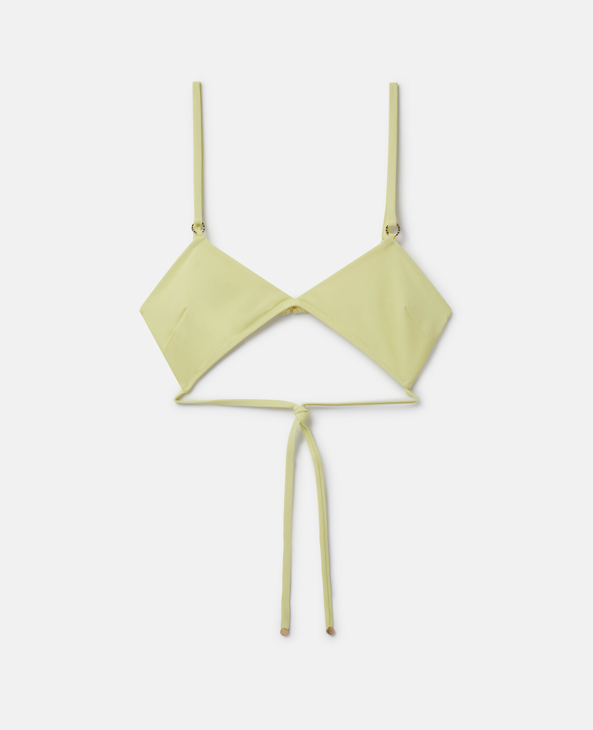 String Bandeau Bikini Top-Yellow-large image number 0