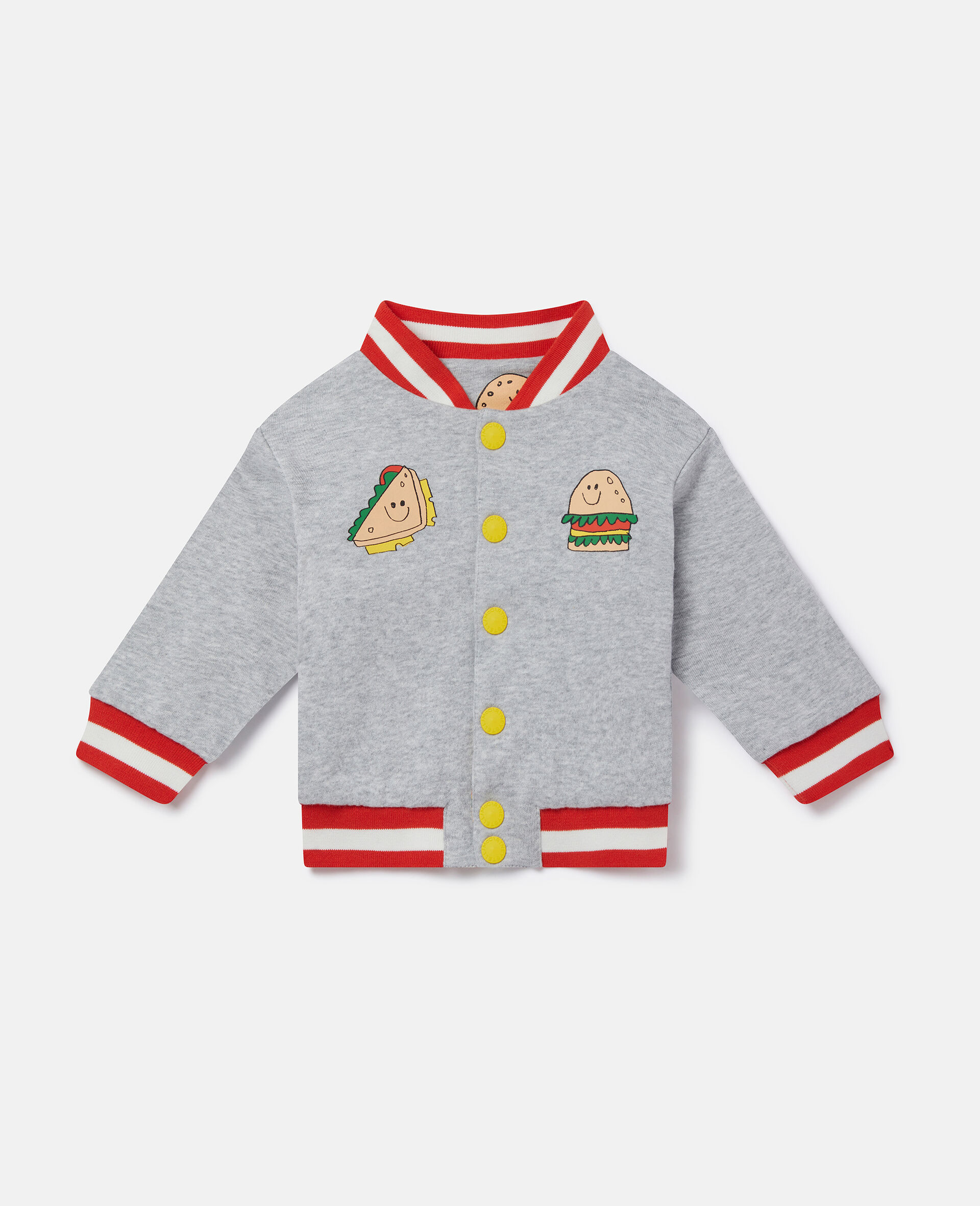 Wendbare Bomberjacke mit Silly Sandwich Print-Grau-large image number 0