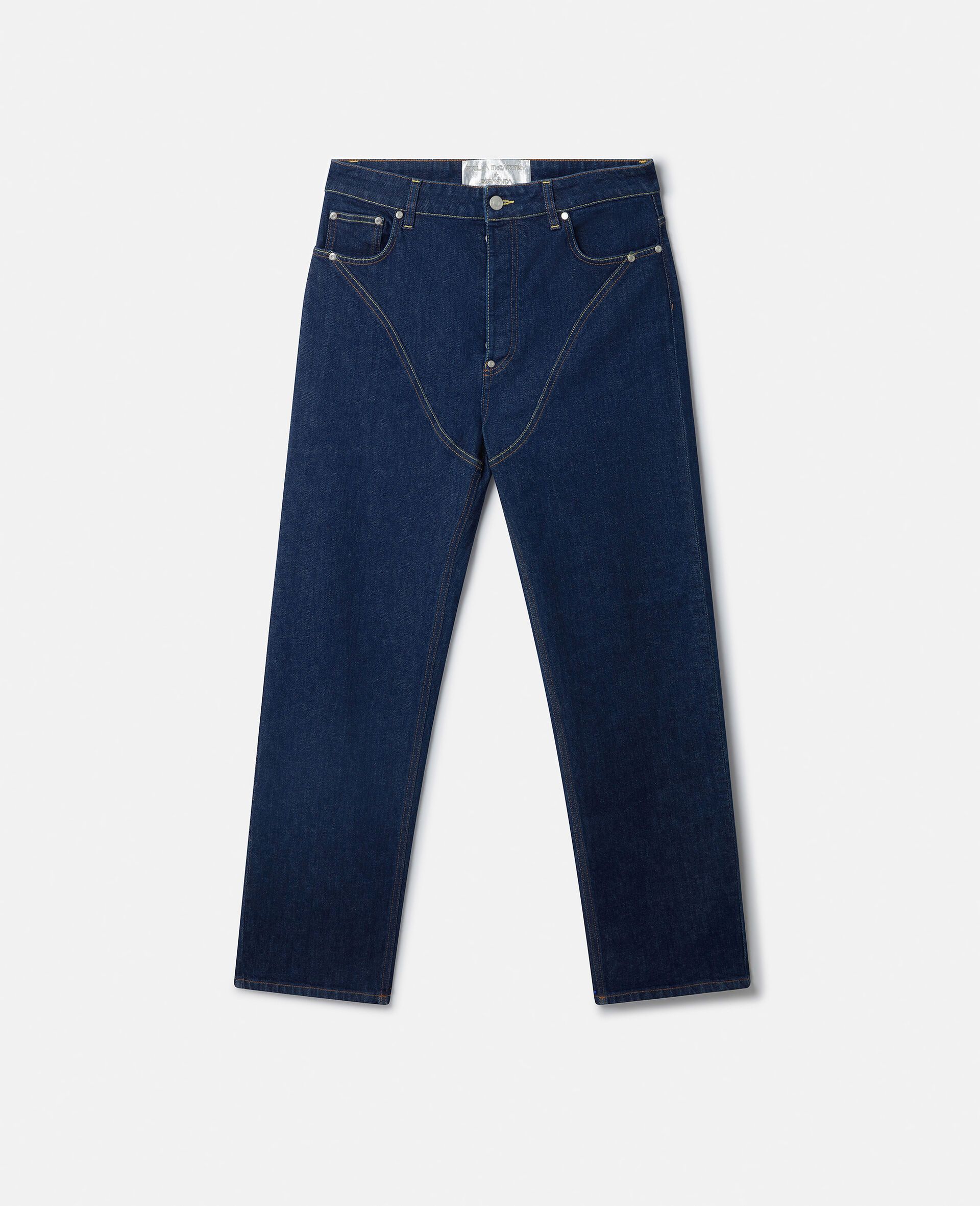 Platinum Dream Jeans mit mittelhohem Bund, geradem Hosenbein und Stickerei-Blau-large image number 0