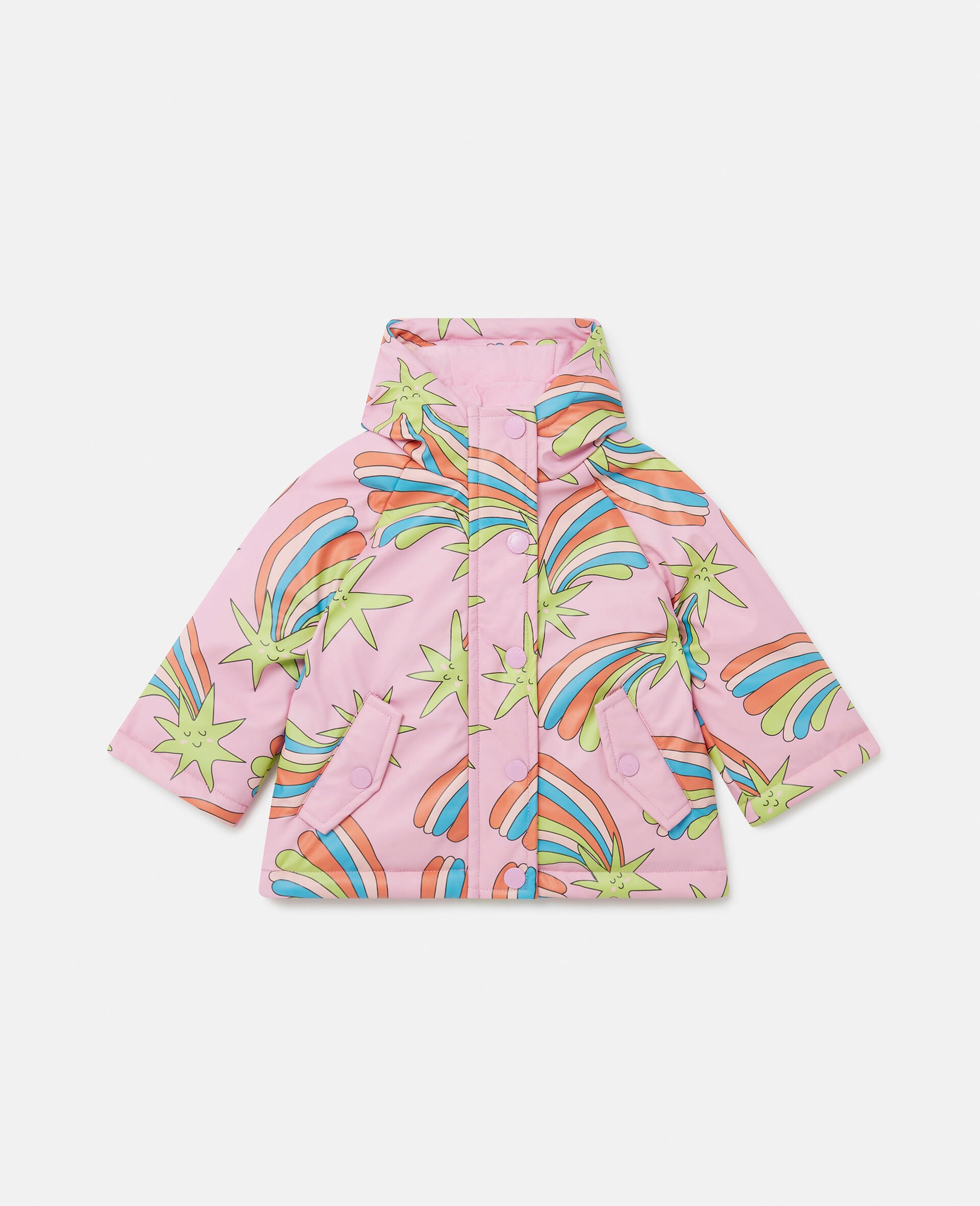 Shooting Stars Raincoat -Pink-model