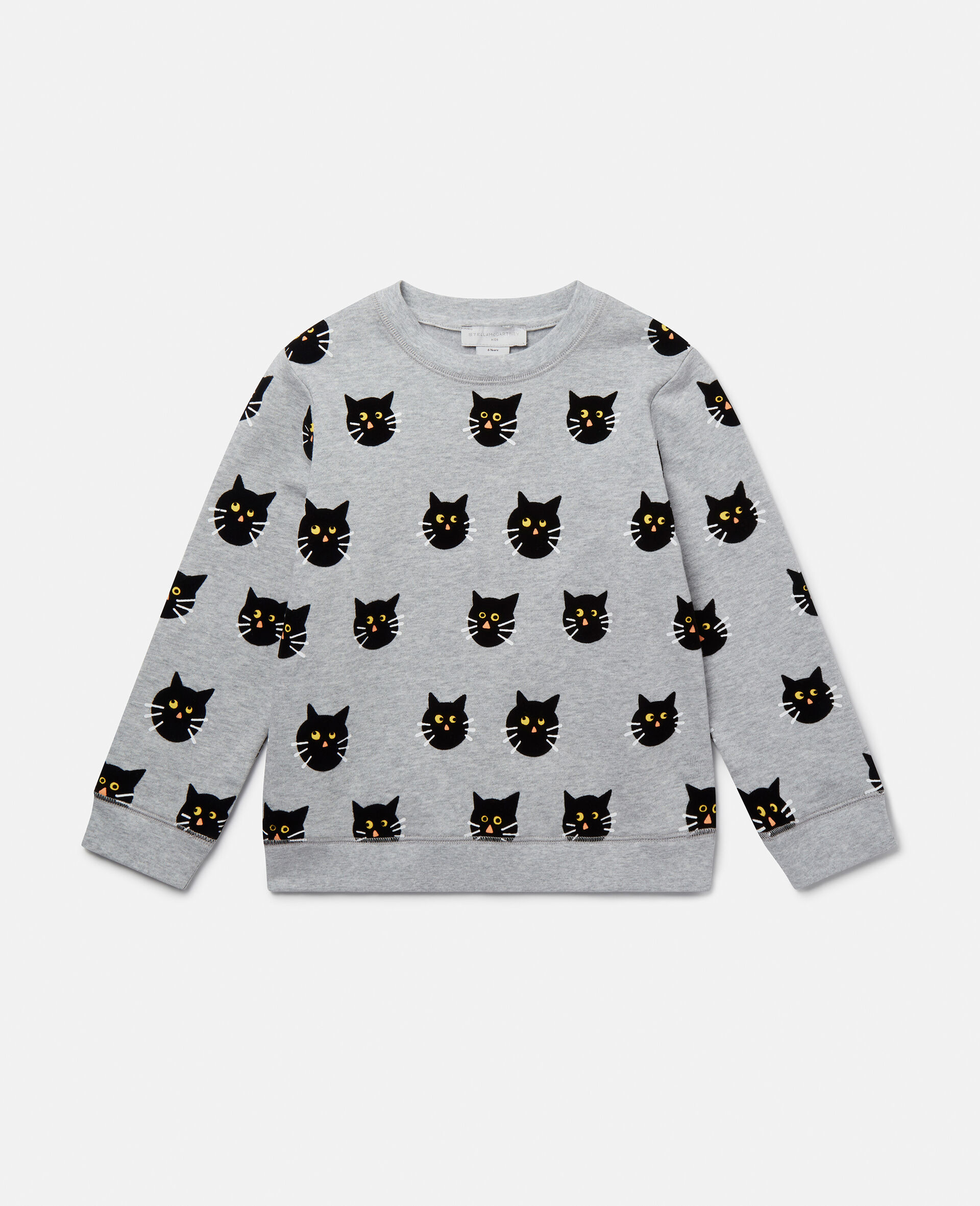 Spooky Cat Pattern Sweatshirt-Grey-large image number 0