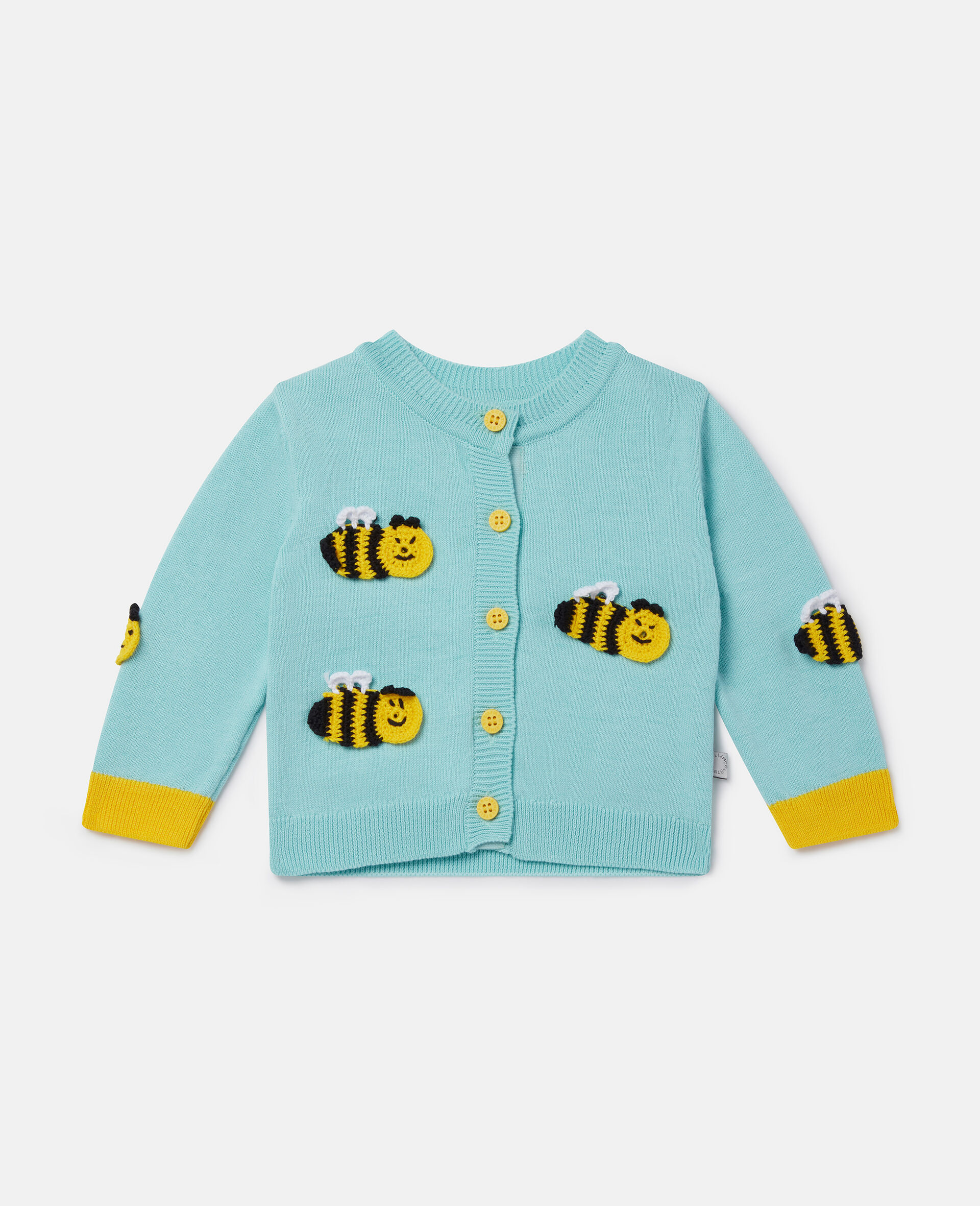 Bumblebee Crochet Appliqué Cardigan-Blue-large image number 0