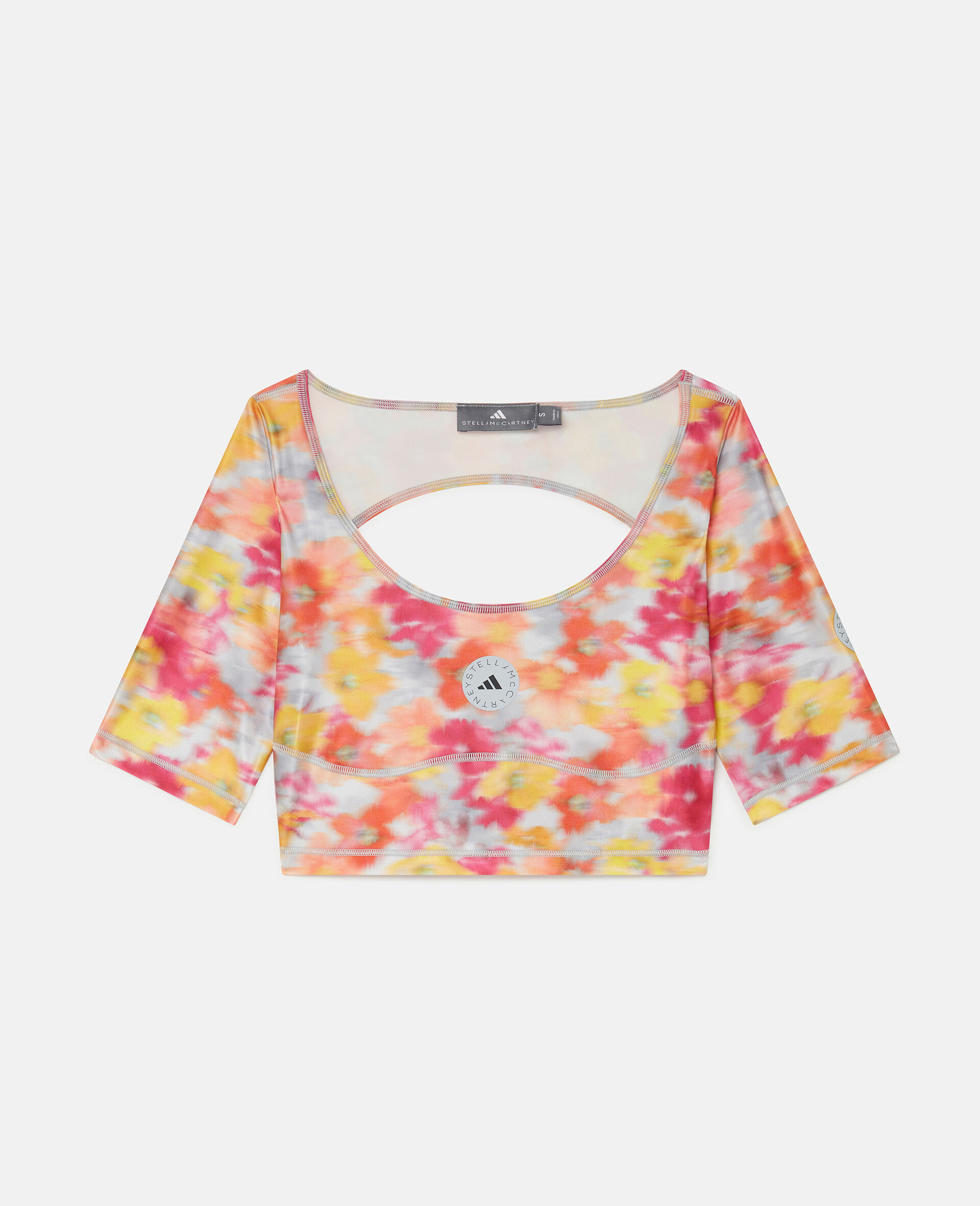 TrueCasuals  Scoop Neck Crop Top-Multicolour-large image number 0