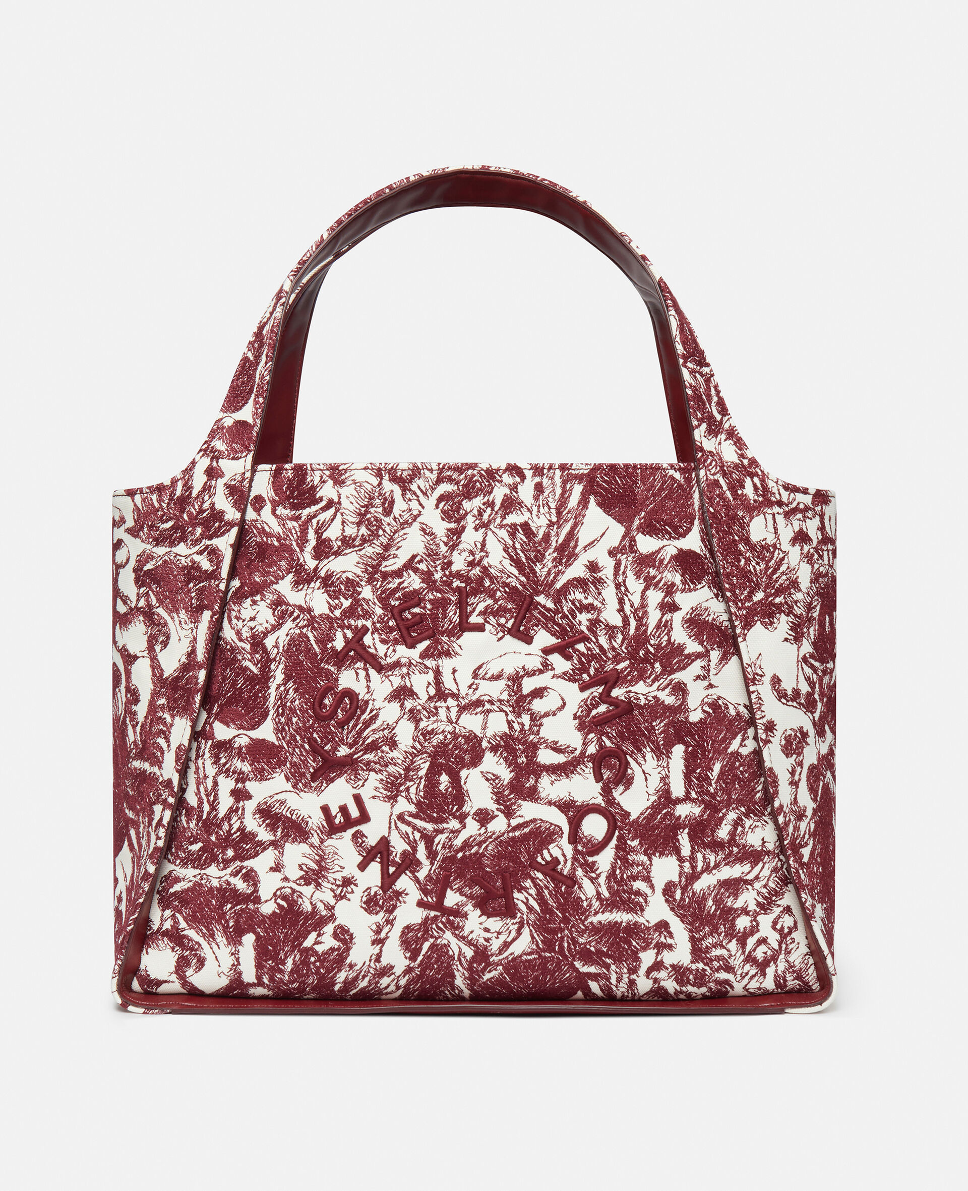 Borsa tote Fungi Forest Toile de Jouy Logo-Rosso-large image number 0