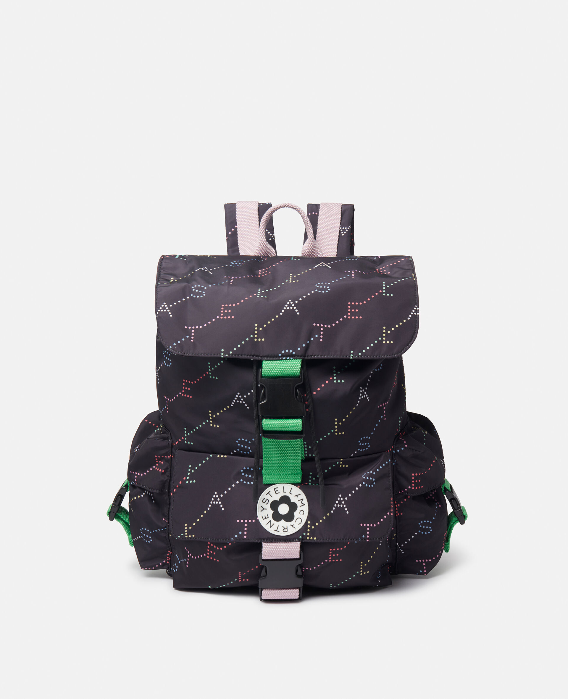 Logo Print Buckle Backpack-Black-large image number 0