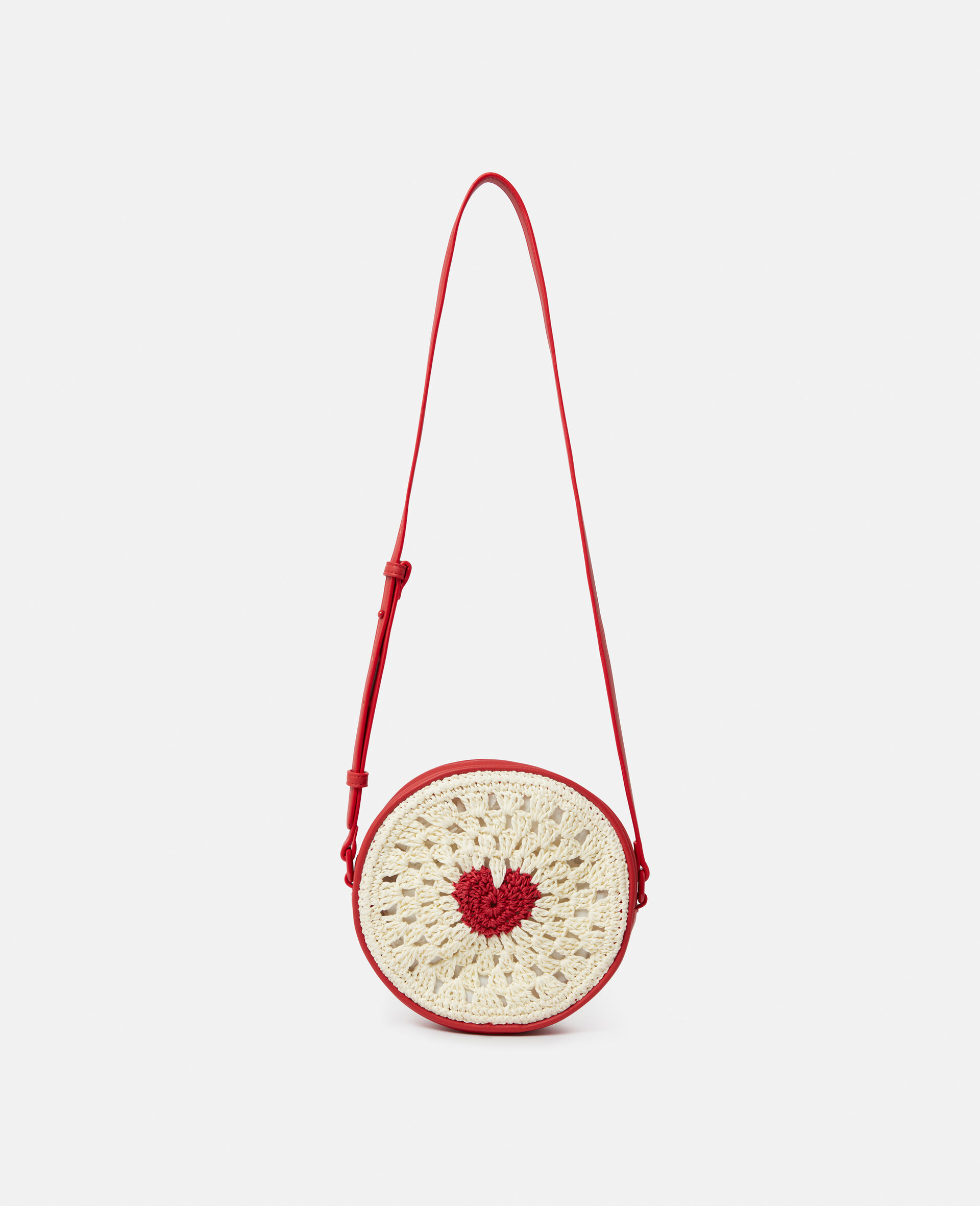 Heart Raffia Crossbody Bag-Beige-large image number 0