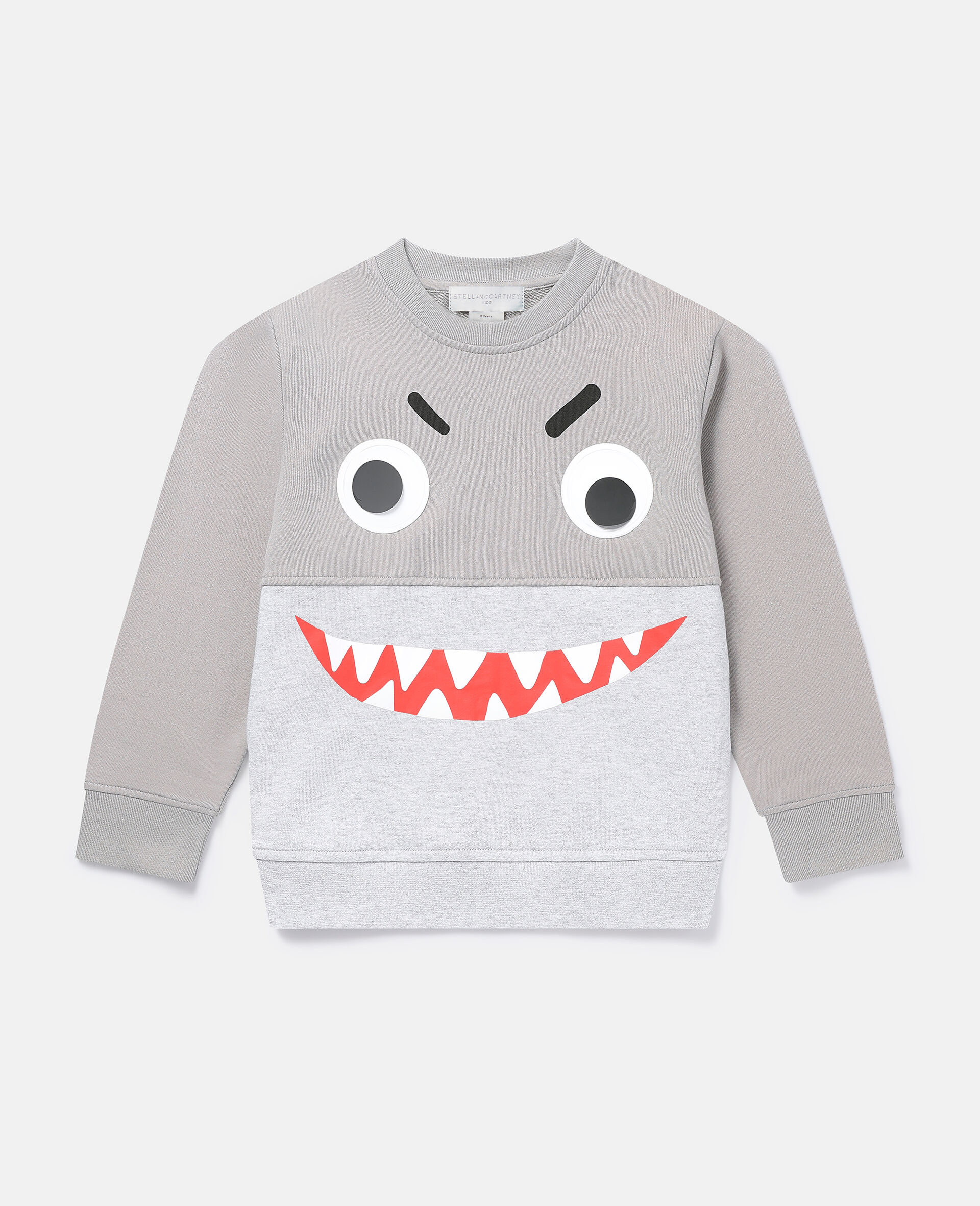 Sweat-shirt color block à tête de requin-Gris-model