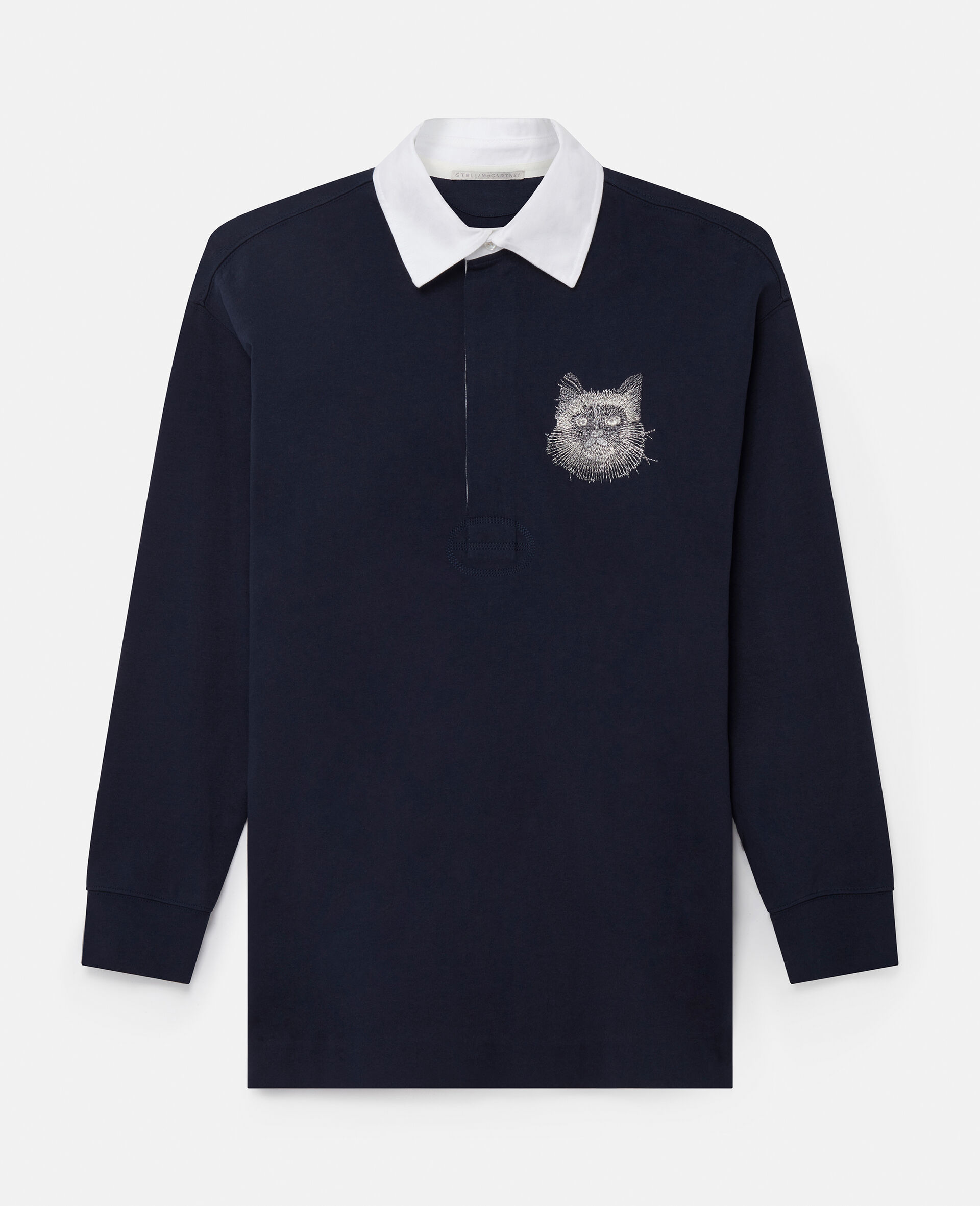 Sweatshirtkleid mit Katzenstickerei-Blau-large image number 0