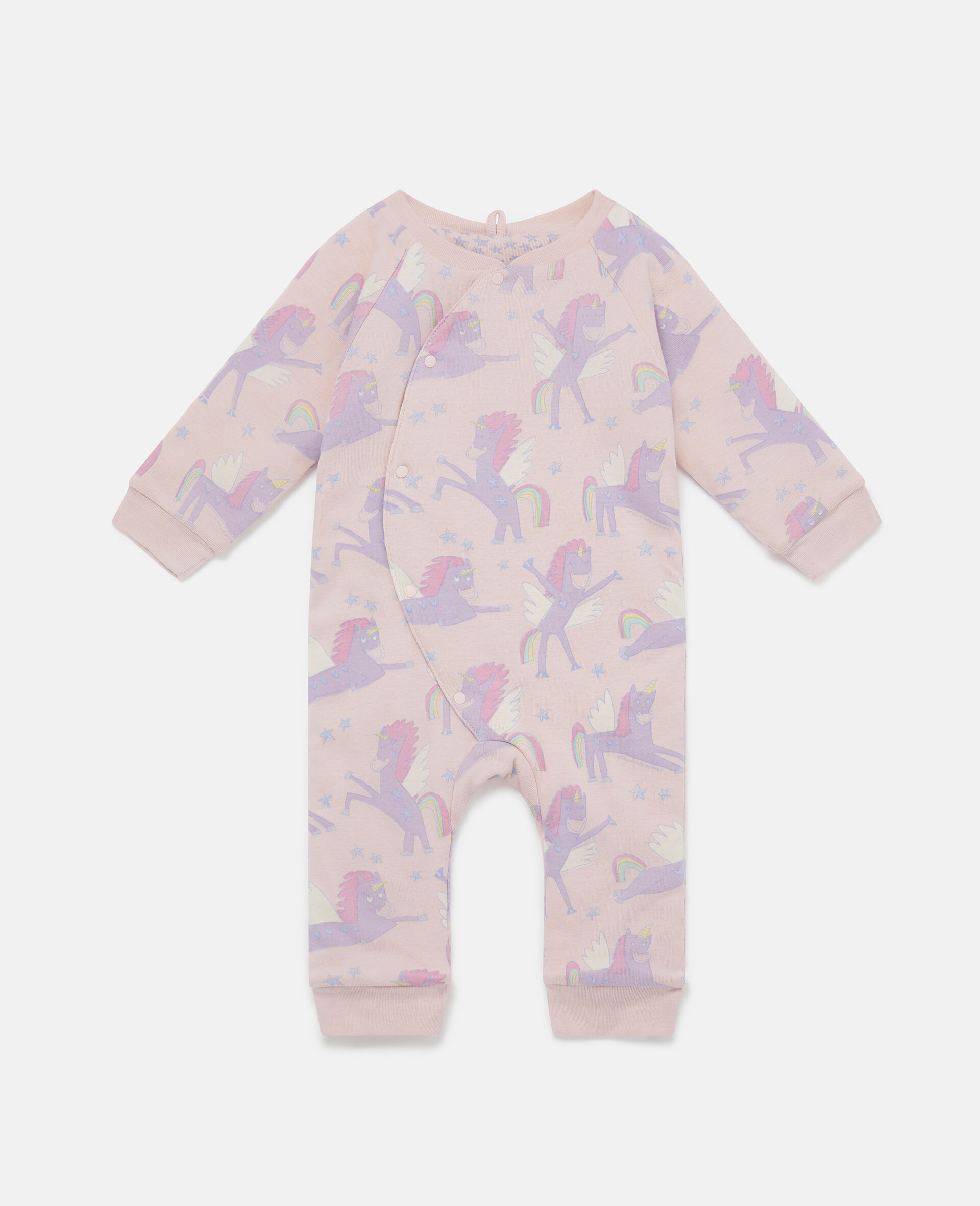 2 Pack of Unicorn and Star Print Sleepsuits-Pink-large image number 0