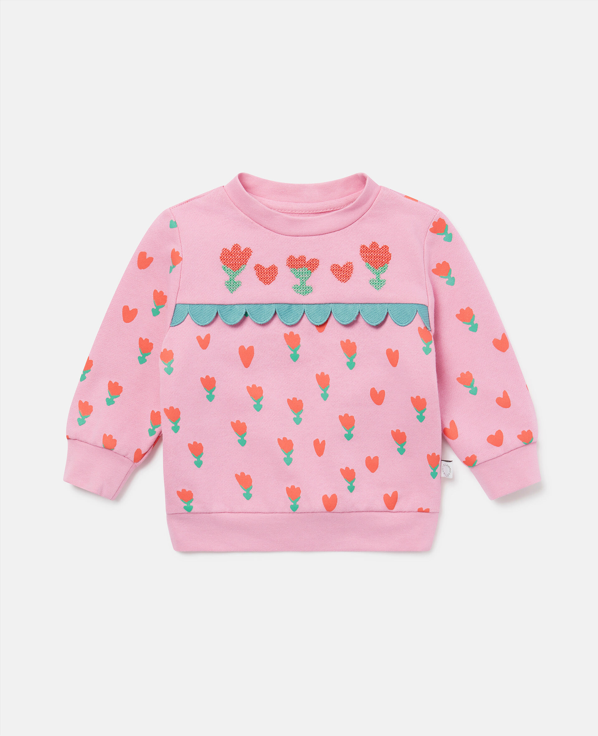 Tulip Print Sweatshirt-Pink-large image number 0