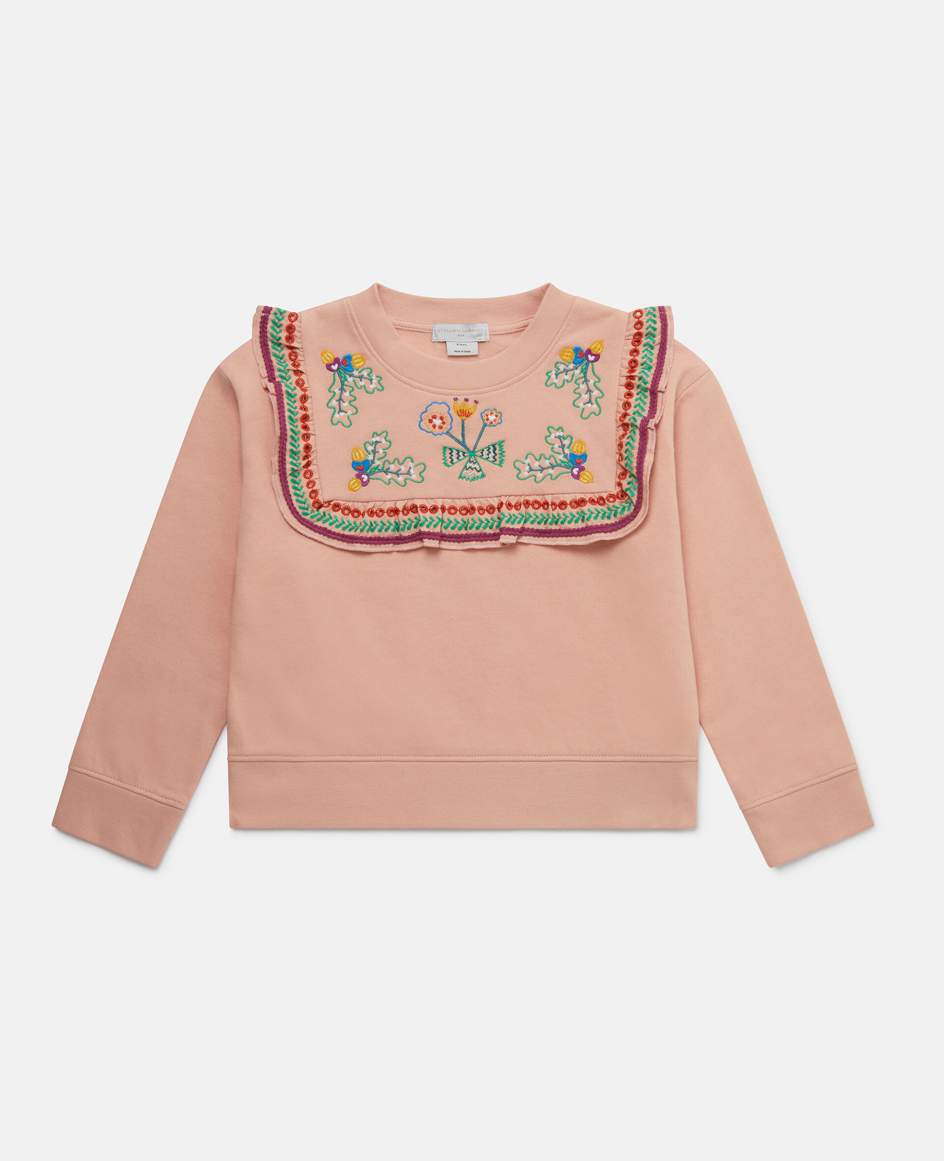 Acorn Embroidery Collared Sweatshirt-오렌지-large image number 0