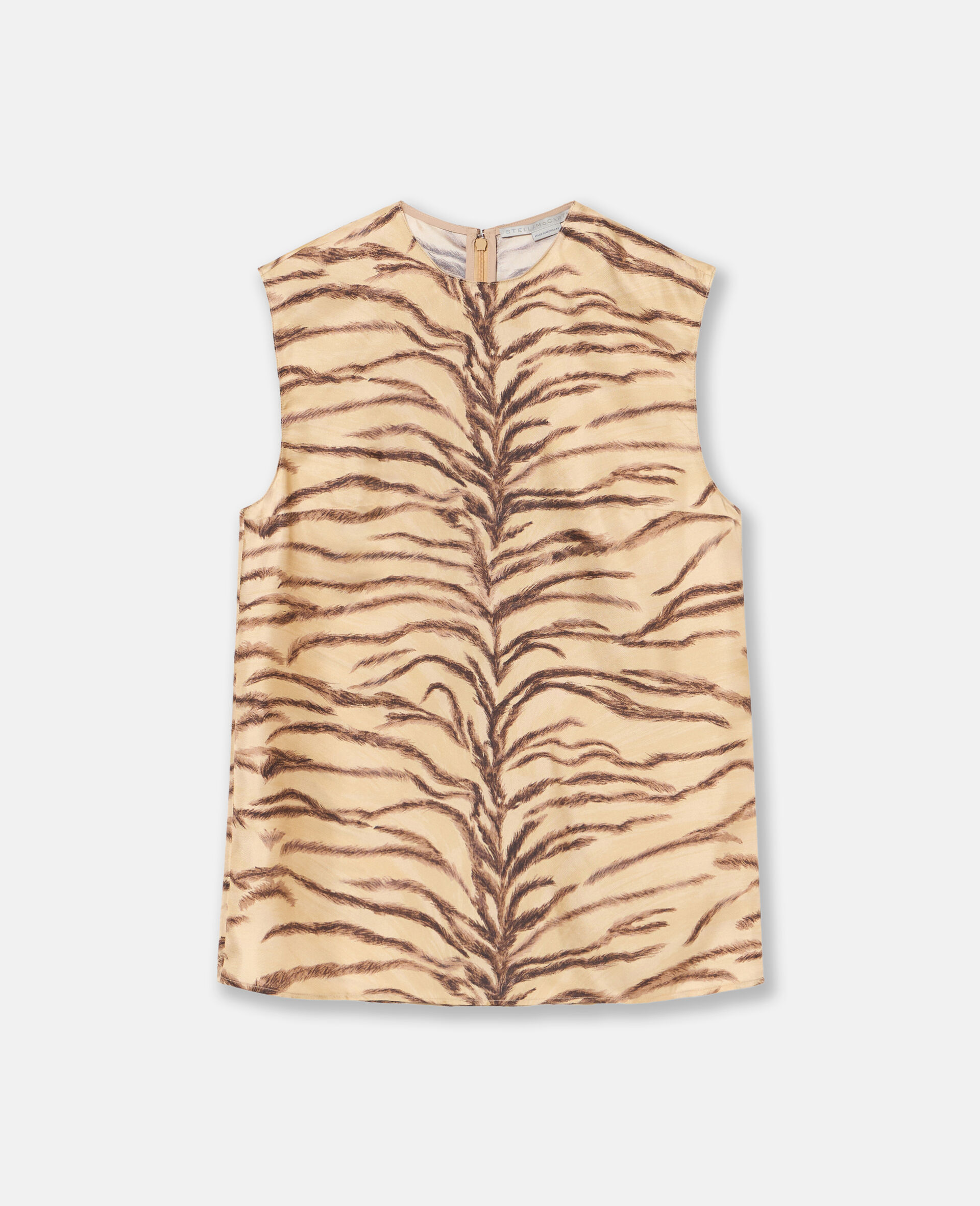 Aermelloses Top mit Tiger Print-Brown-model