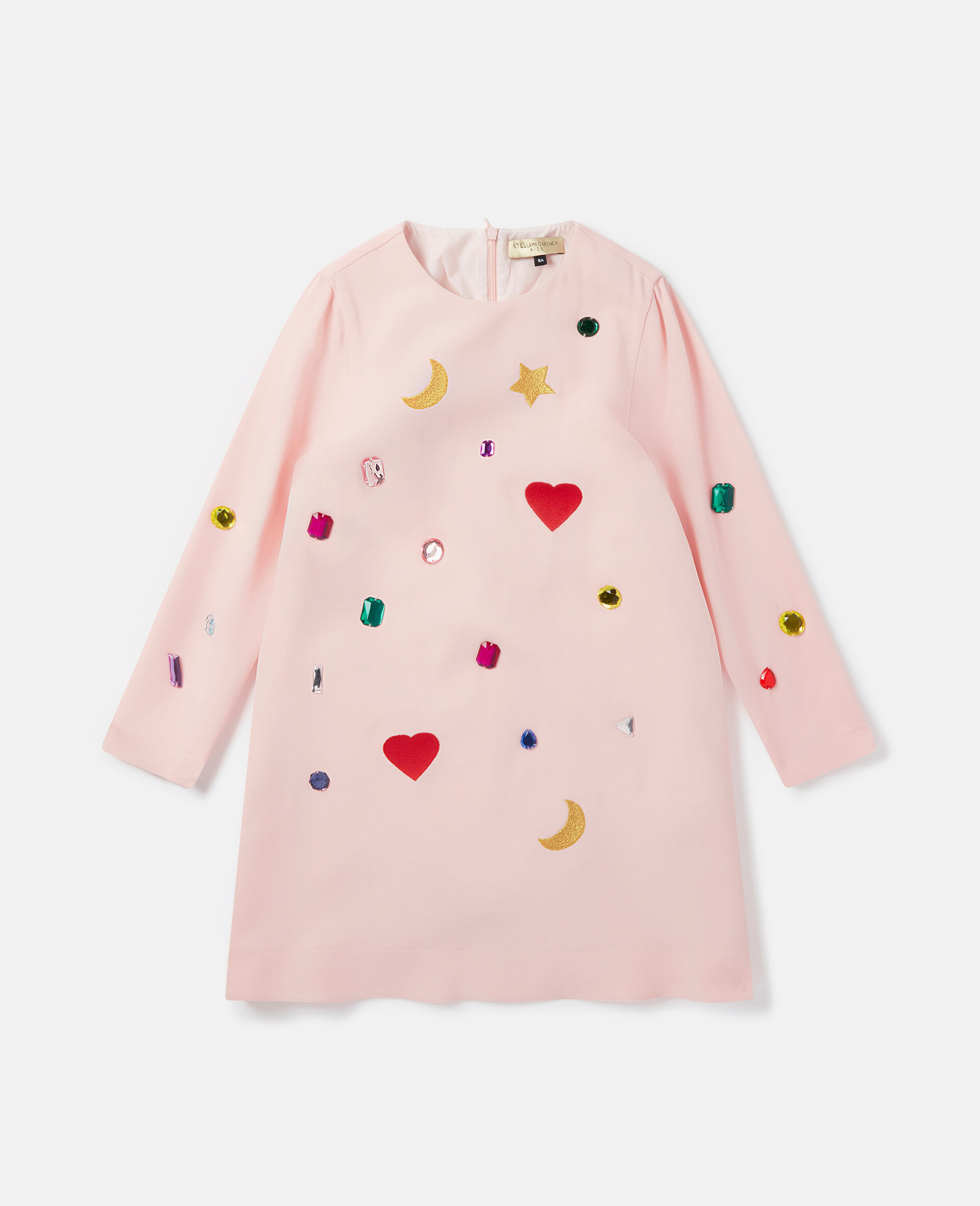 Gem Doodle Embroidery Jersey Dress-Pink-large image number 0