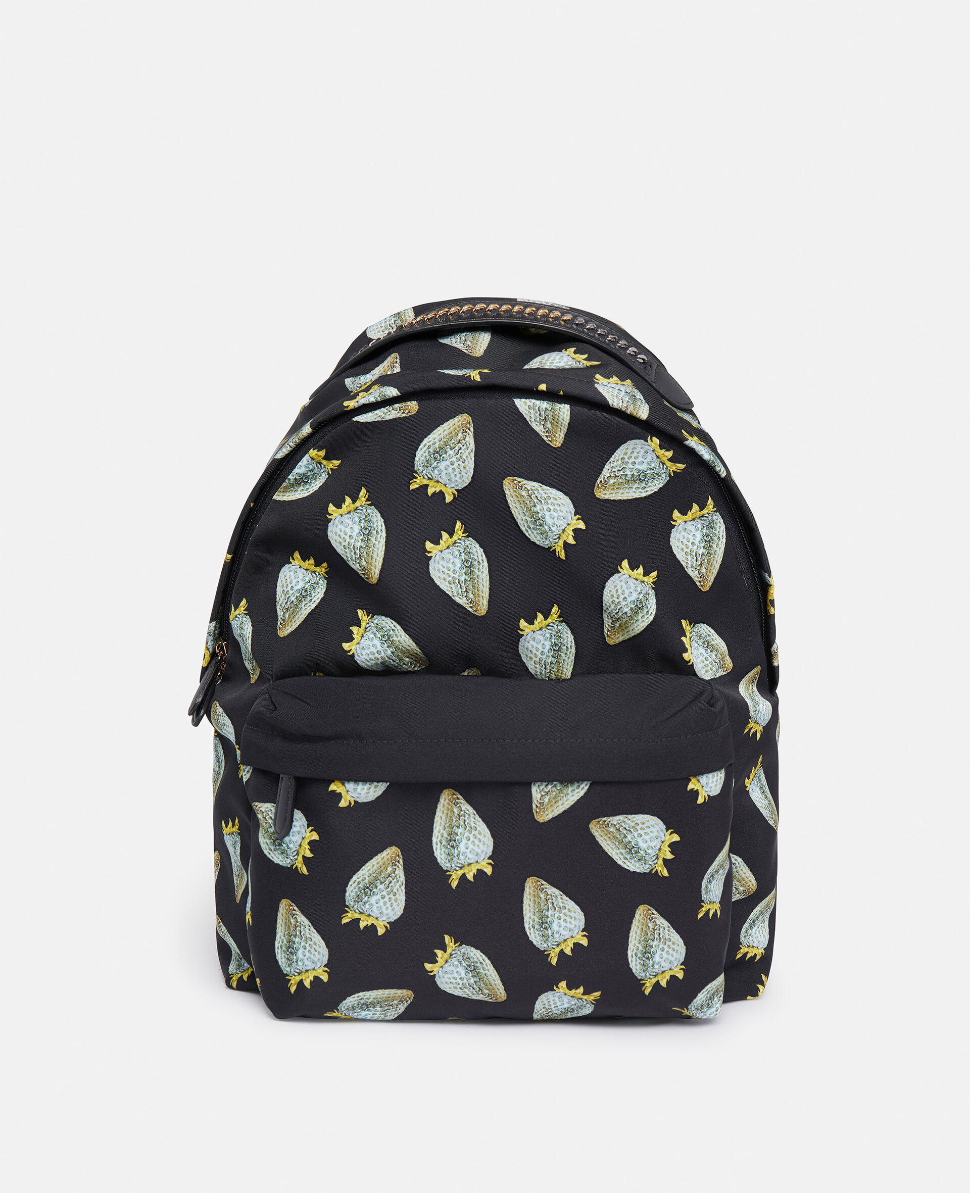 Strawberry-Print Regenerated Nylon Rucksack-Black-large image number 0