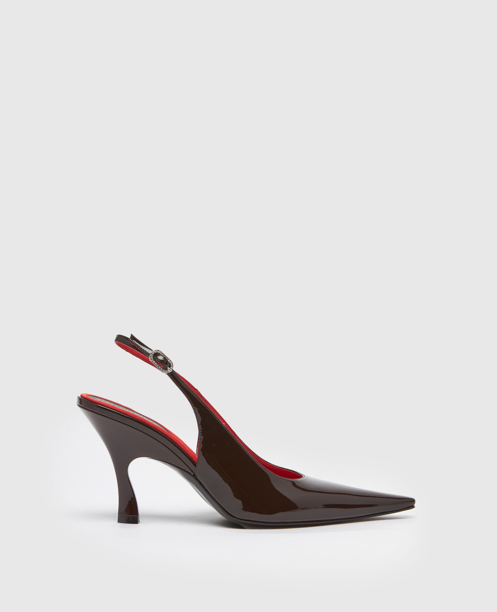 Elsa Pointed Toe Slingbacks-Brown-model