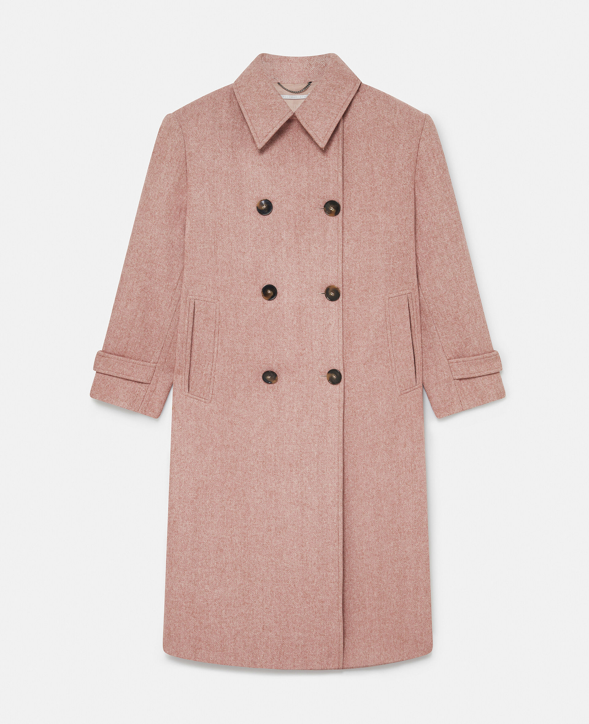 Manteau long croise-Rose-large image number 0