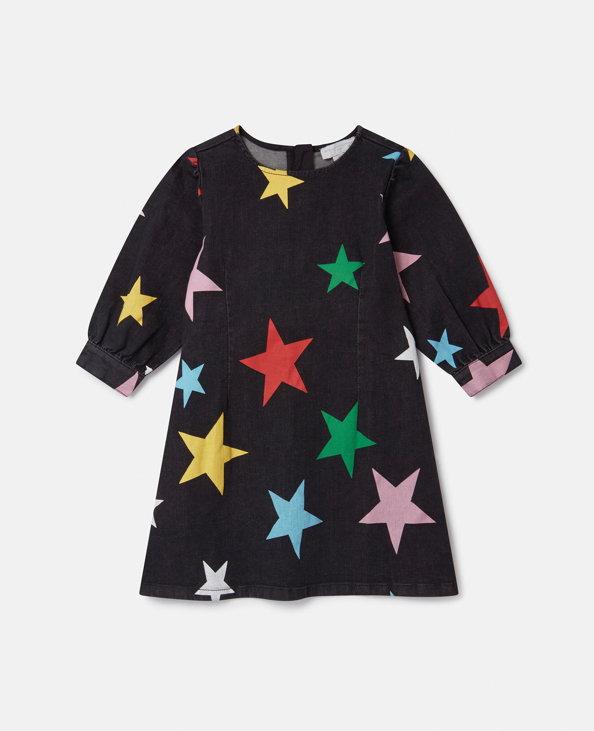 Star Pattern Denim Dress-Multicolour-large image number 0