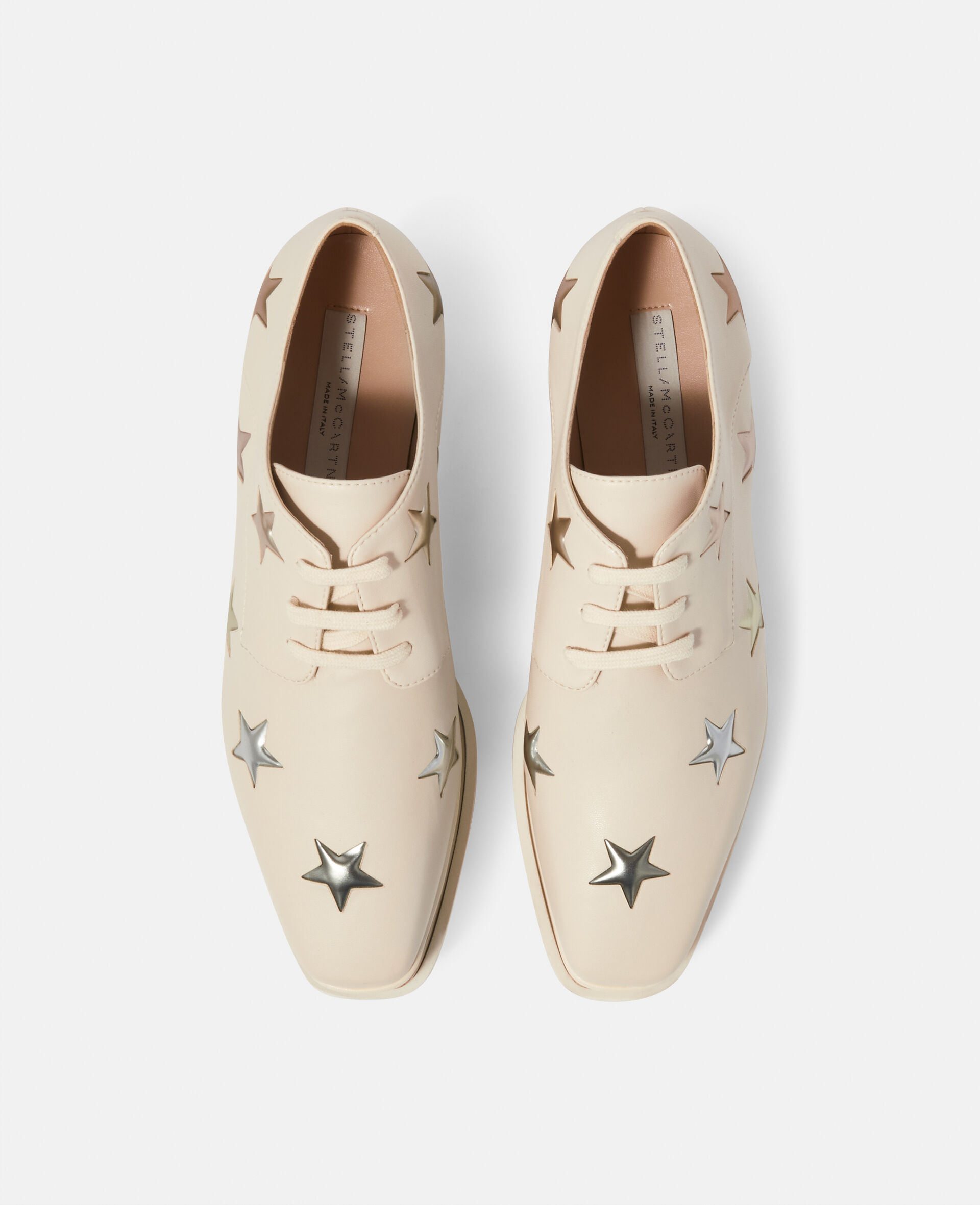 Stella McCartney elyse beige rainbow stars platforms Derby Shoes
