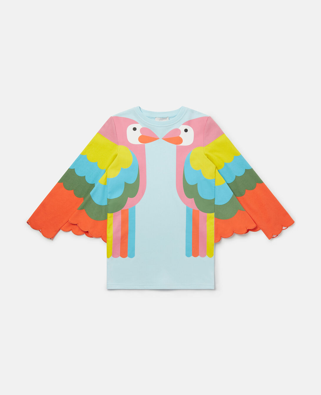 Kids Stella McCartney Child Dress - White with Parrots Embroidery
