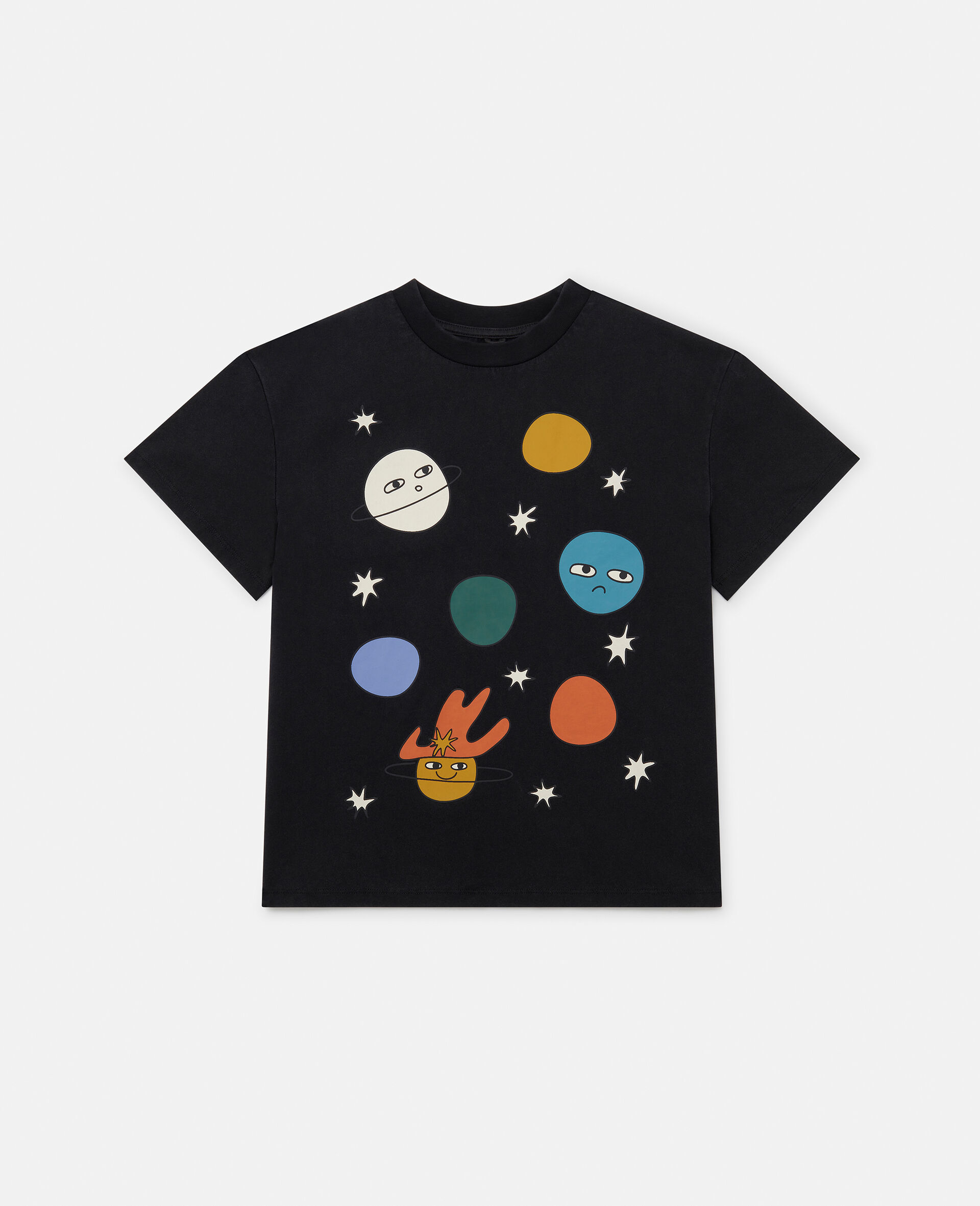 Space Graphic T-Shirt-Black-model