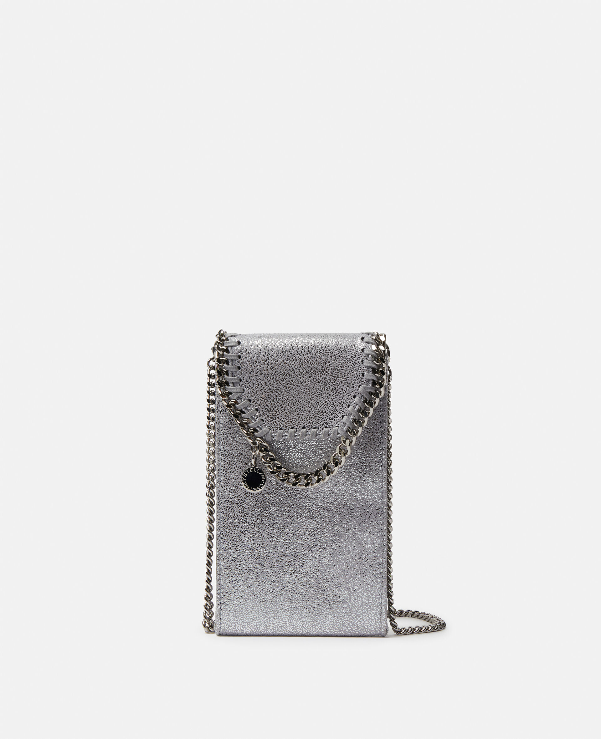 Falabella Crossbody Phone Pouch-Silver-model