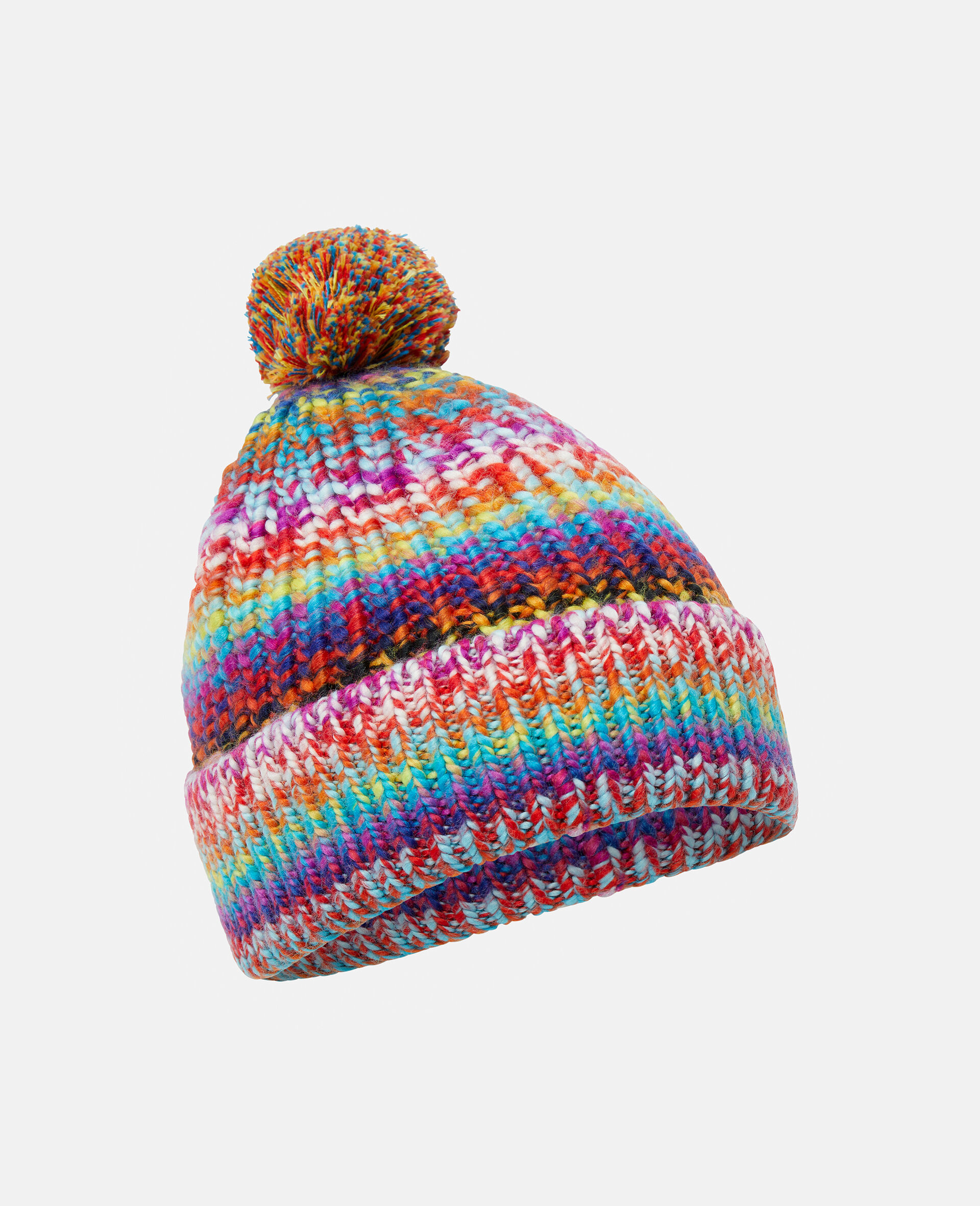 Women Multicolour Rainbow Striped Knit Hat Stella McCartney US