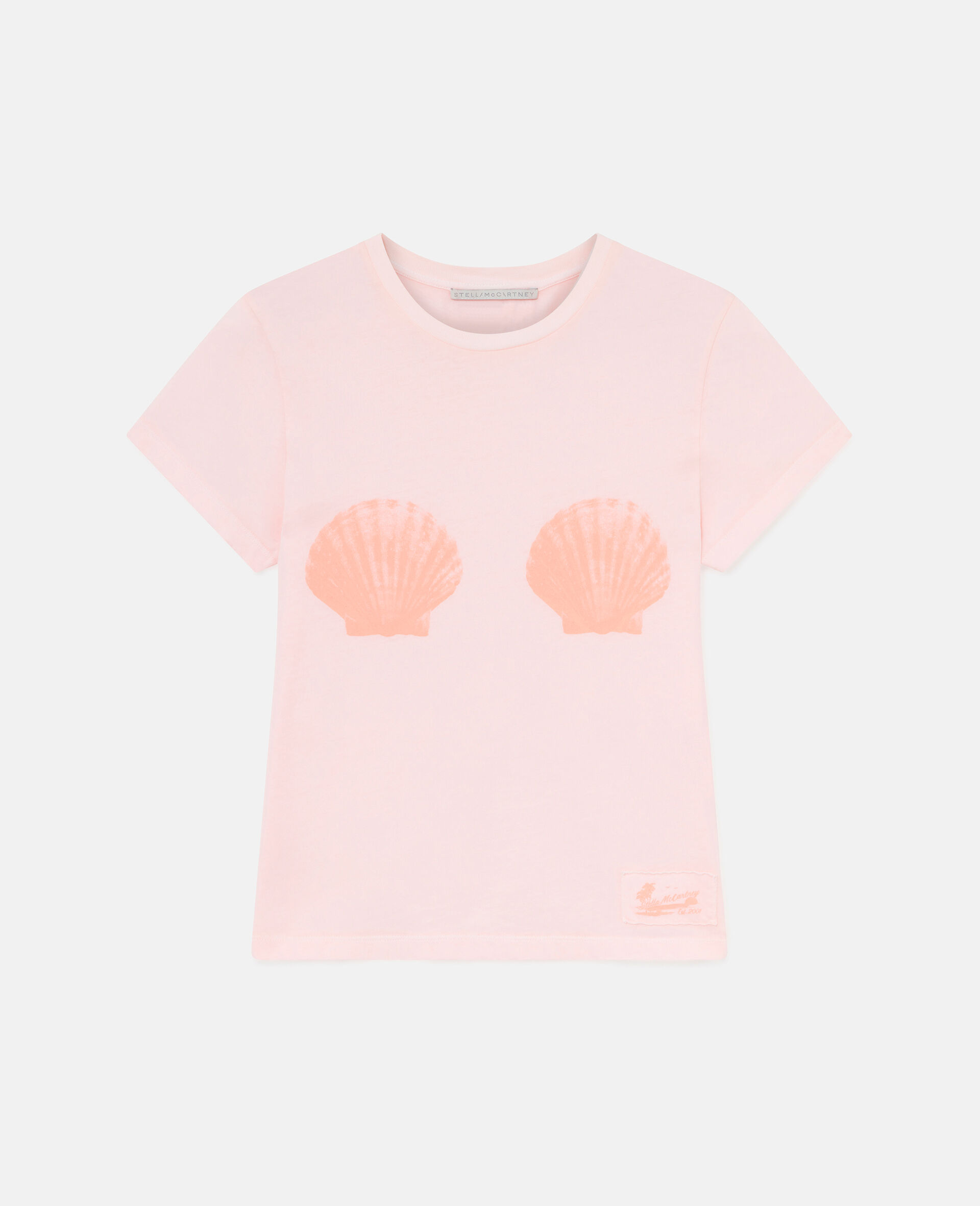 T shirt a col ras du cou coquillage-Rose-large image number 0