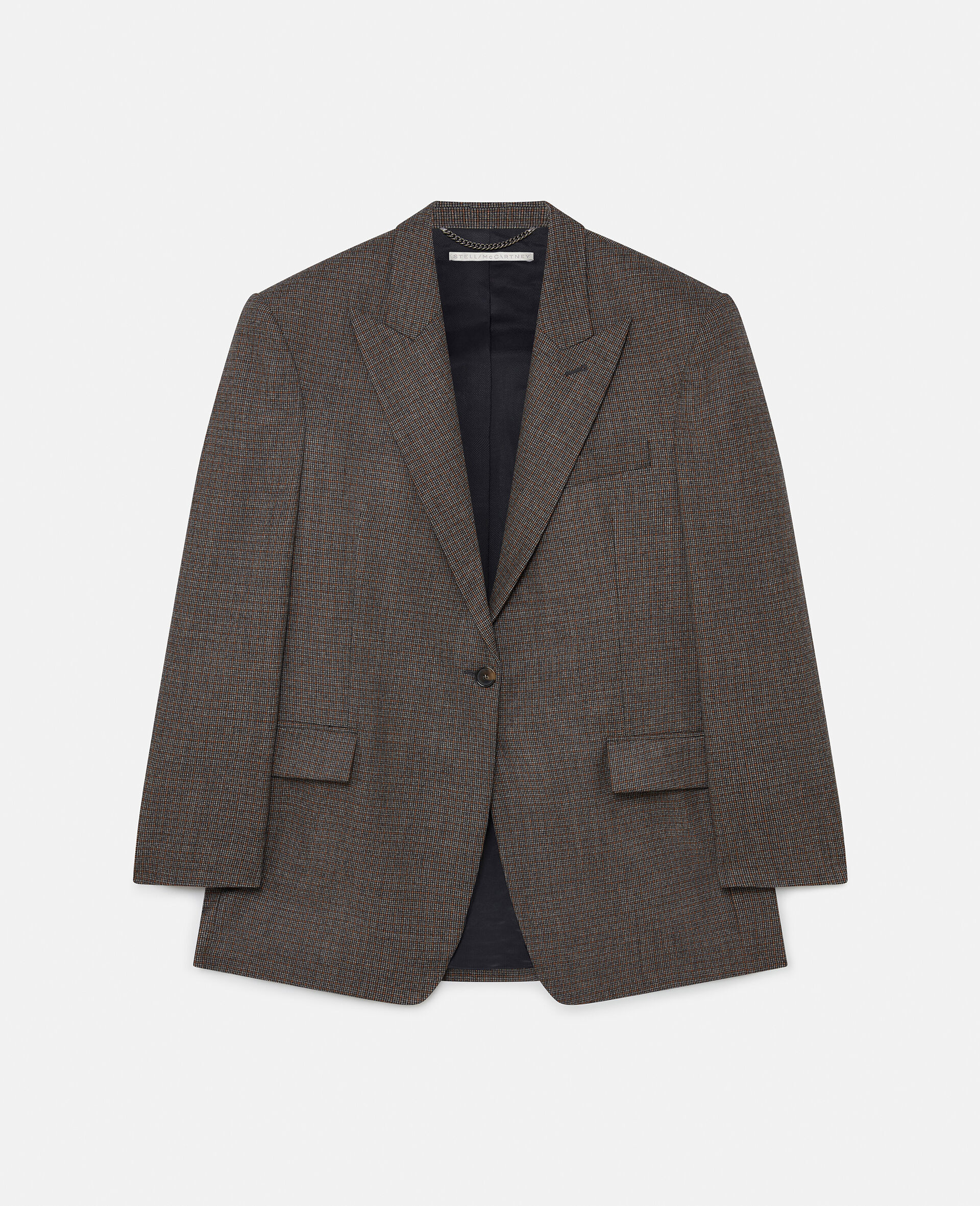 Blazer oversize a simple boutonnage-Gris-large image number 0