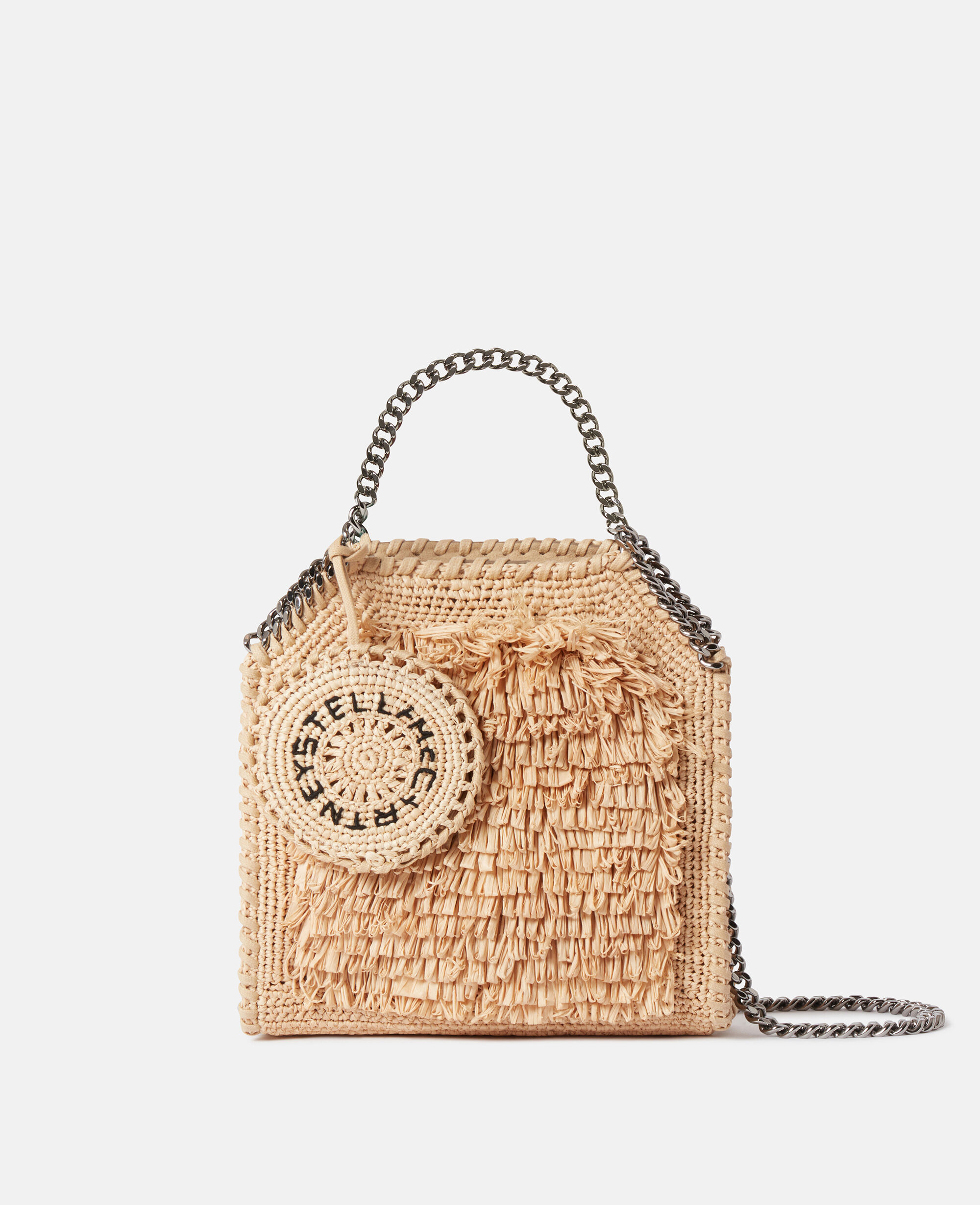 Women NATURAL Falabella Raffia Tiny Tote Bag | Stella McCartney MT