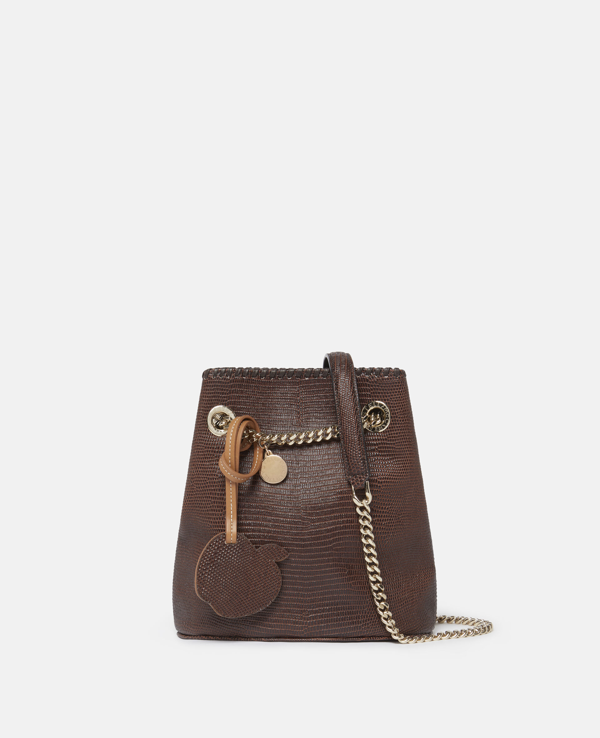 Falabella Scale-Embossed Bucket Bag-Brown-large image number 0