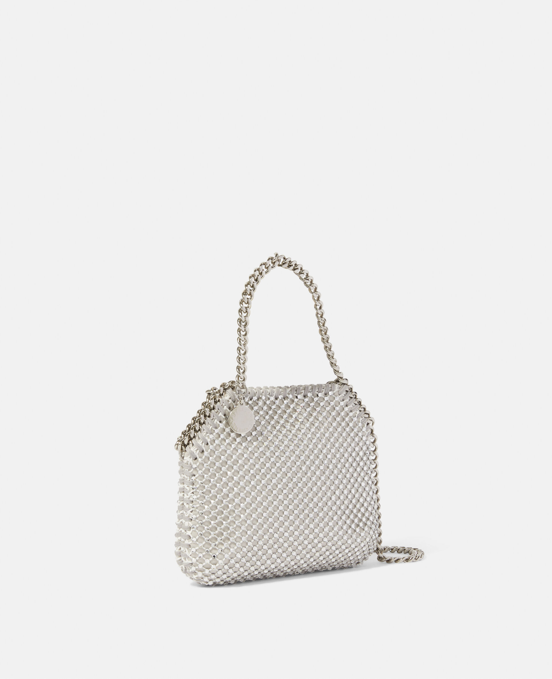 Women Silver Falabella Crystal Mesh Mini Tote Bag | Stella McCartney US