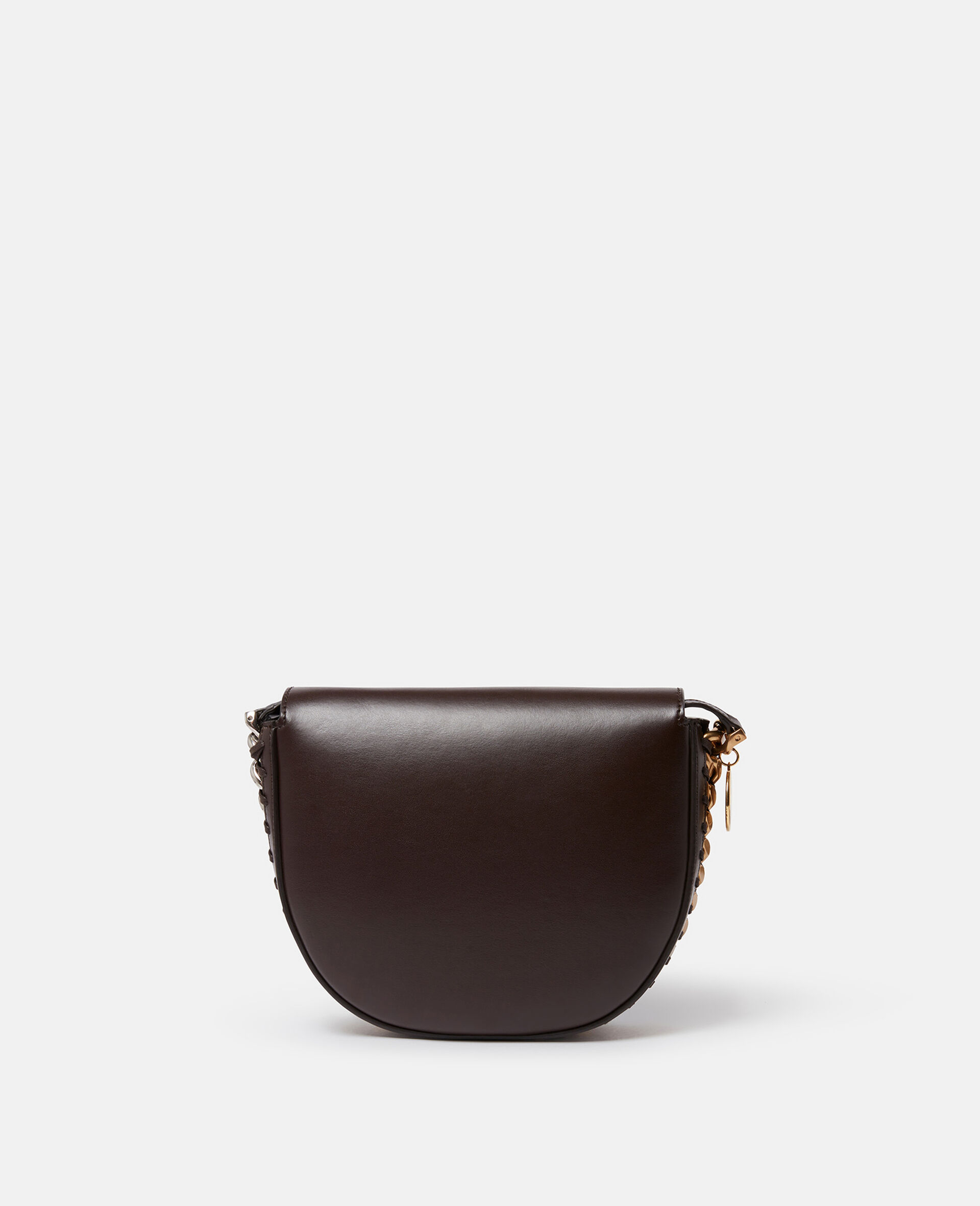 Stella McCartney Medium Flap Shoulder Bag in Chocolate Brown