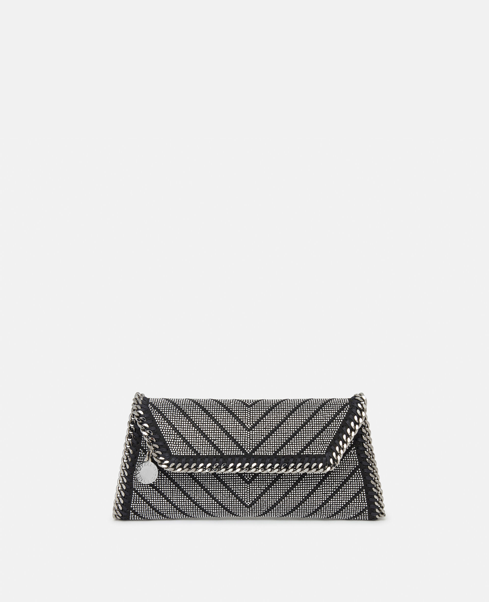 Falabella Crystal Chevron Clutch-Black-large image number 0