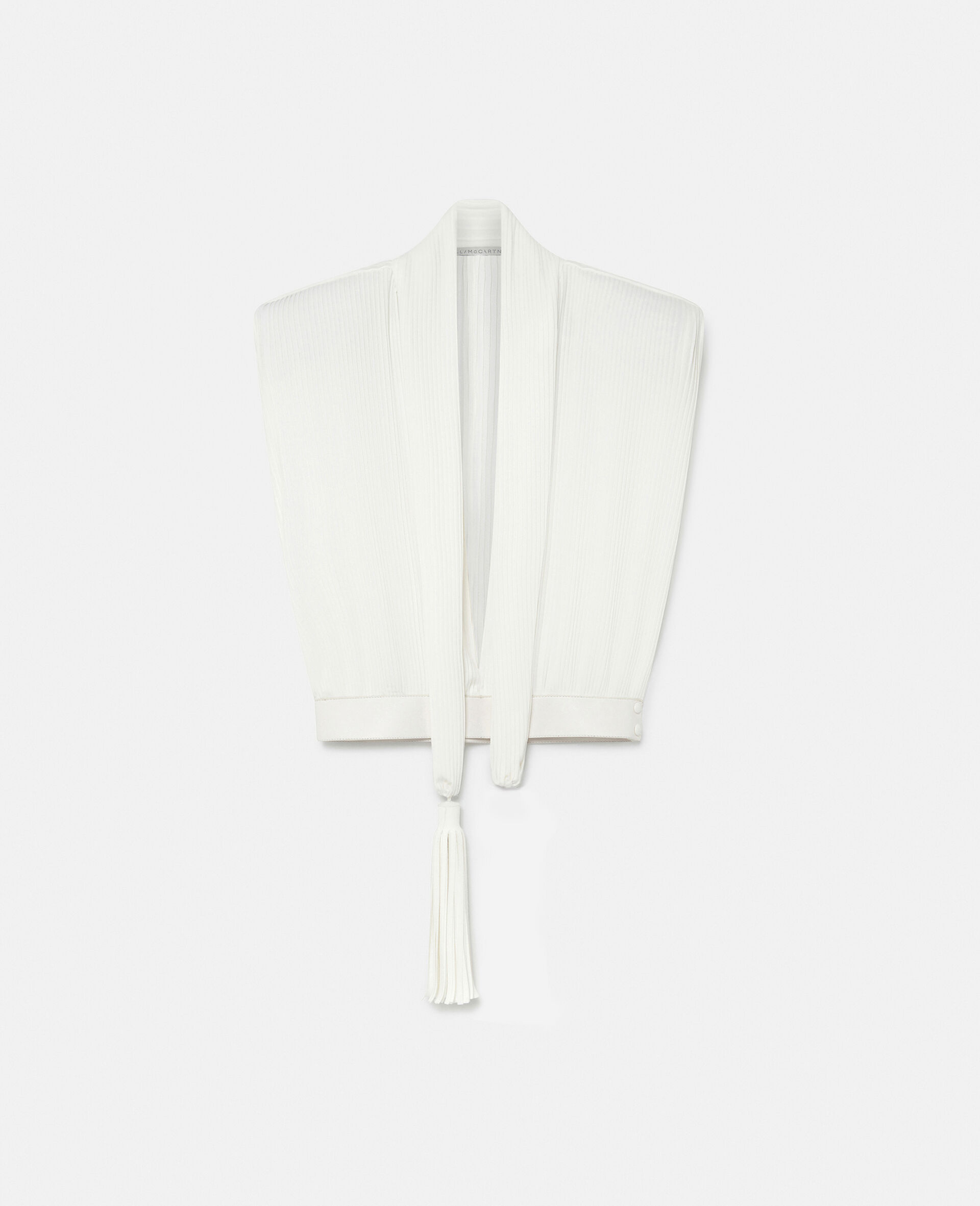 Tassel Front Loose Shirt-White-large image number 0