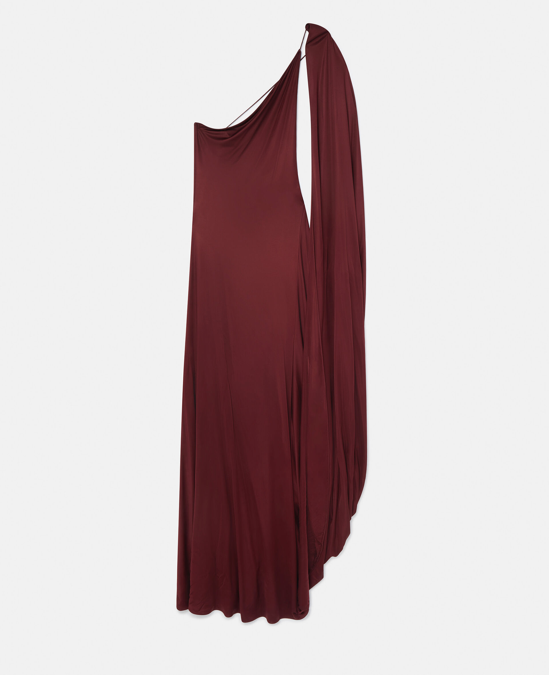 Robe longue cape asymétrique-Rouge-large image number 0
