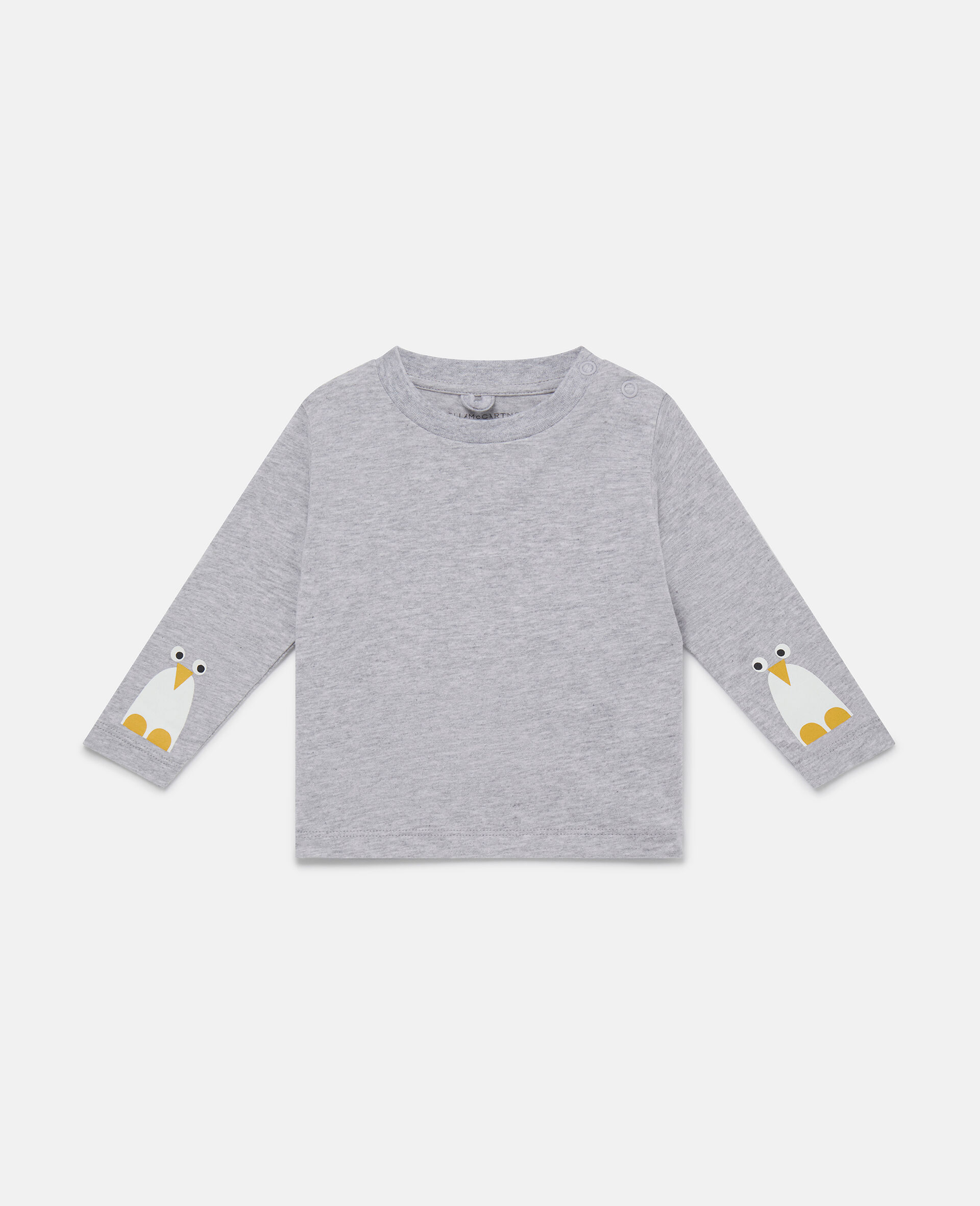 T-shirt a maniche lunghe con polsini a forma di pinguino-Grigio-large image number 0