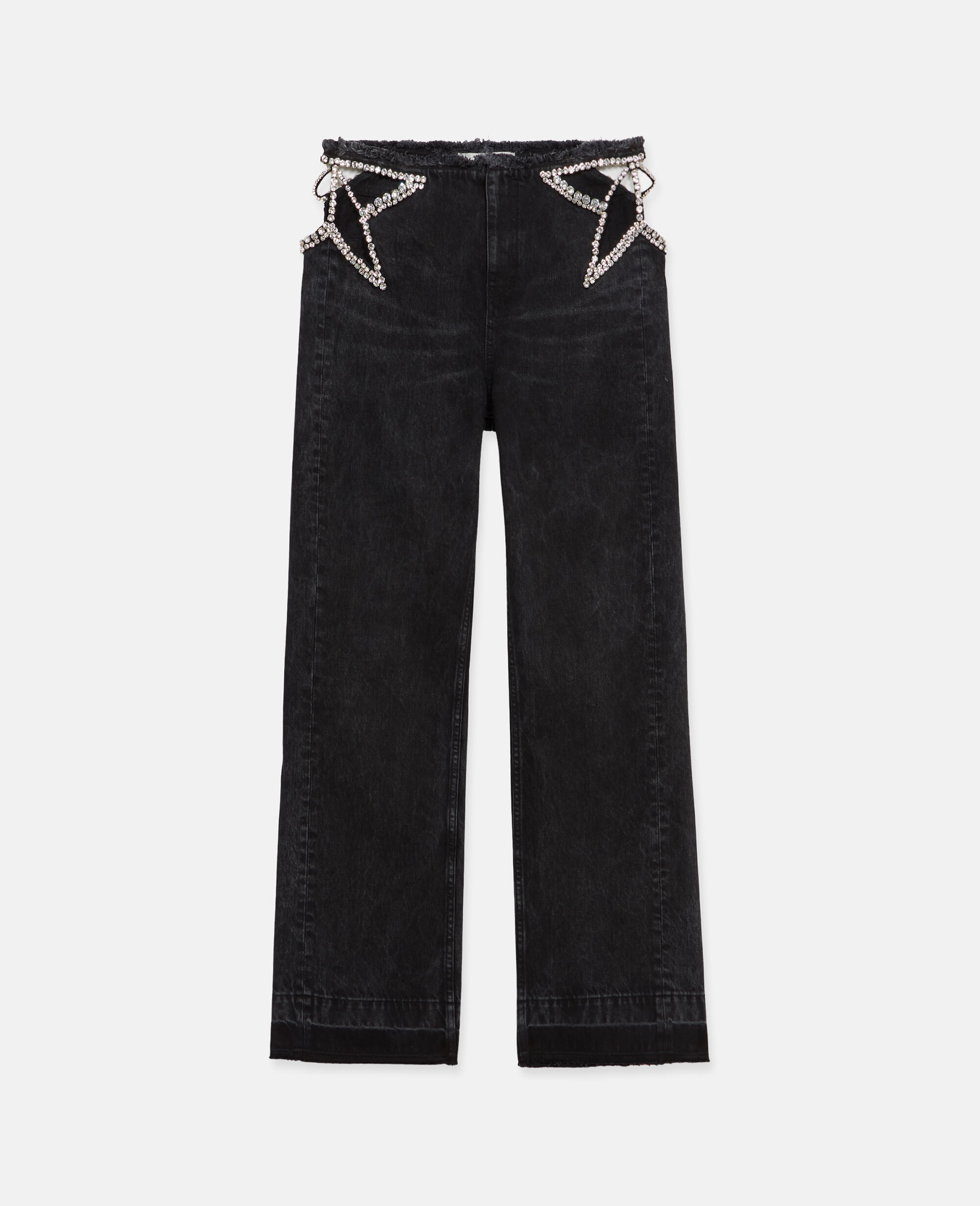 Women Dark Wash Black Star Cut-Out Low-Rise jeans | Stella 