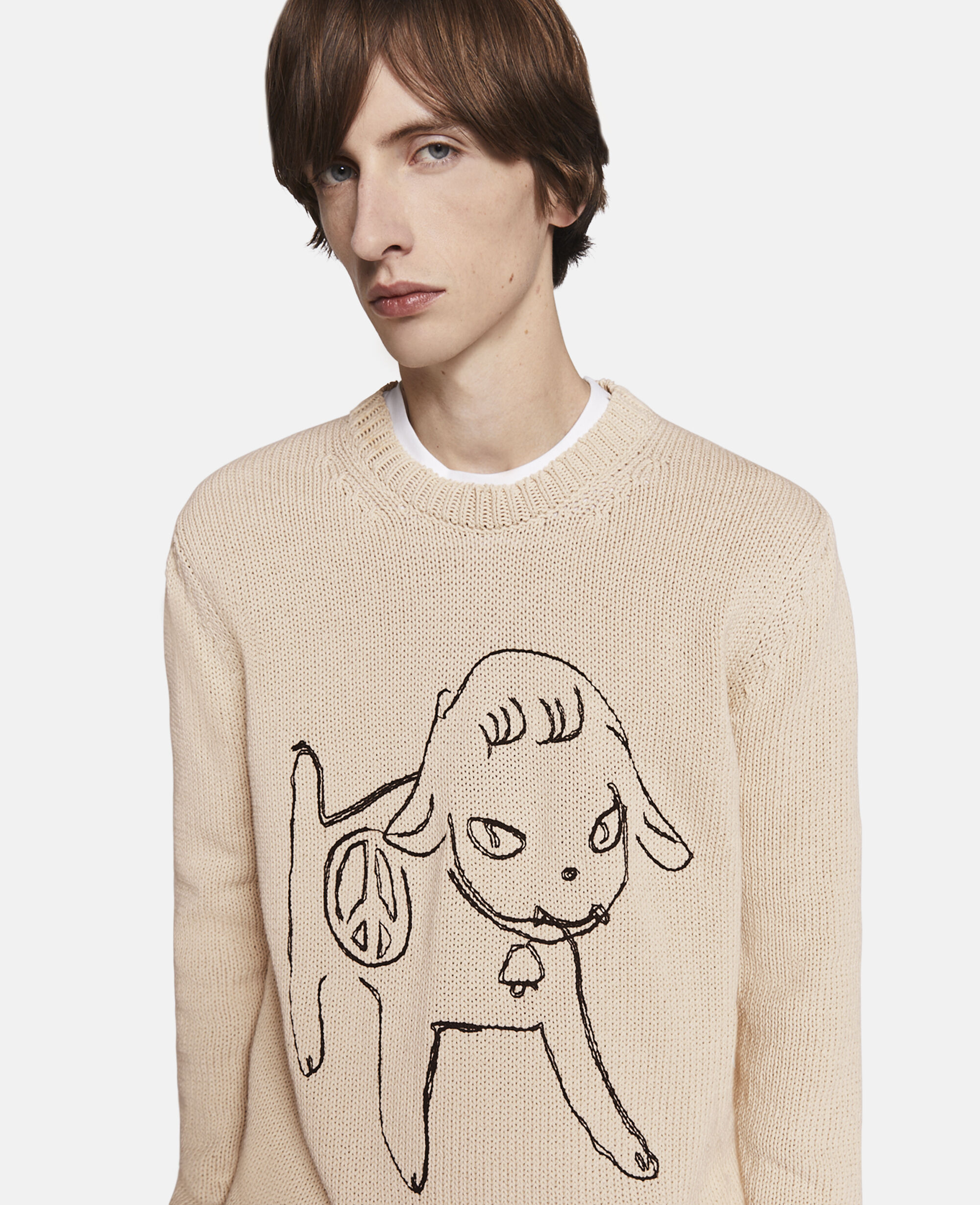 Sheep Embroidery Cotton Sweatshirt