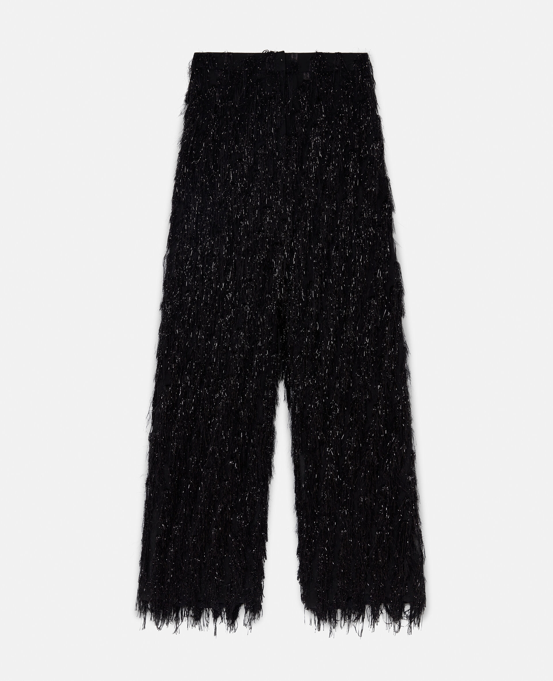 Low-Rise Glitter Tassel Pants-Black-large image number 0