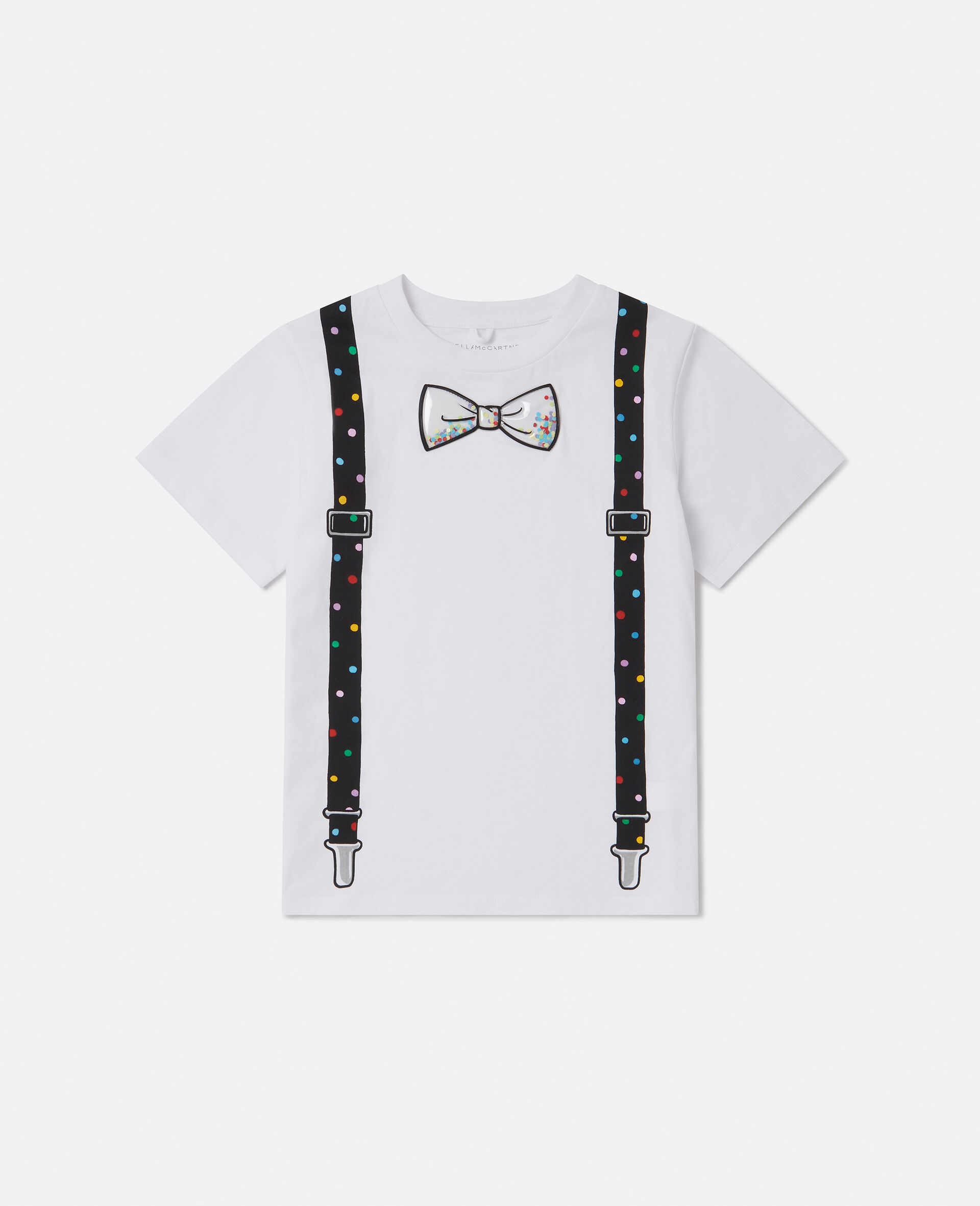 Bow Tie and Braces Graphic T-Shirt-White-large image number 0