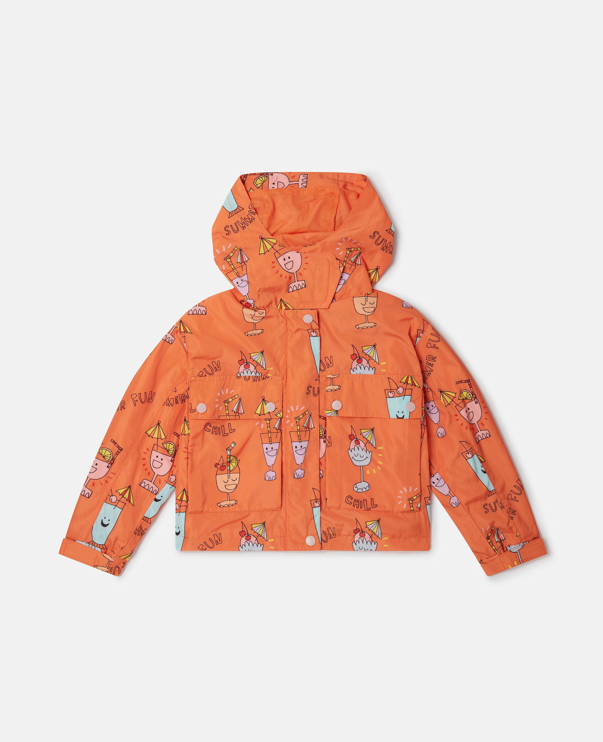 Jacke mit Kapuze und Sommer-Motiven-Orange-large image number 0