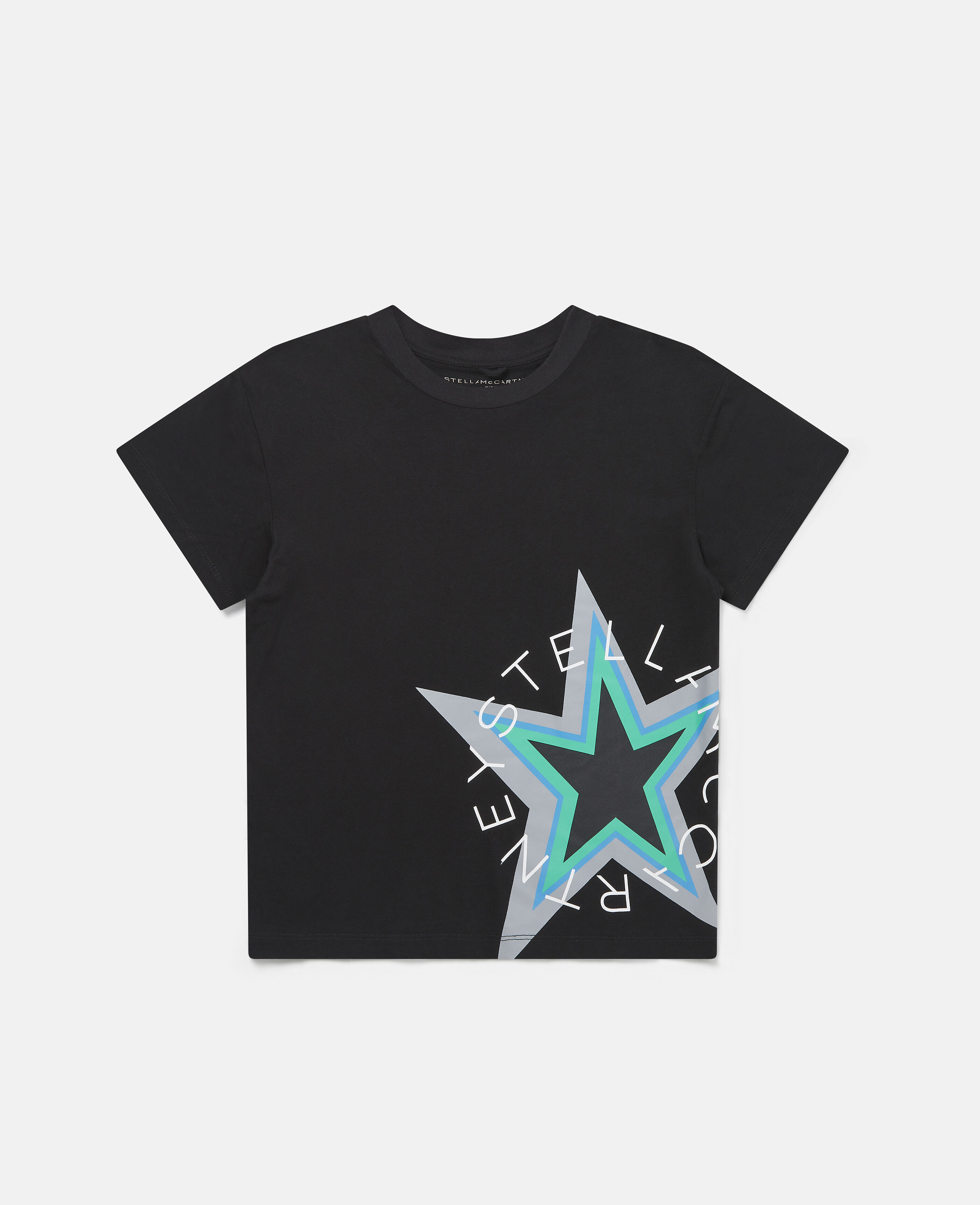 Women ブラック スター プリント ロゴ コットン Tシャツ | Stella McCartney JP