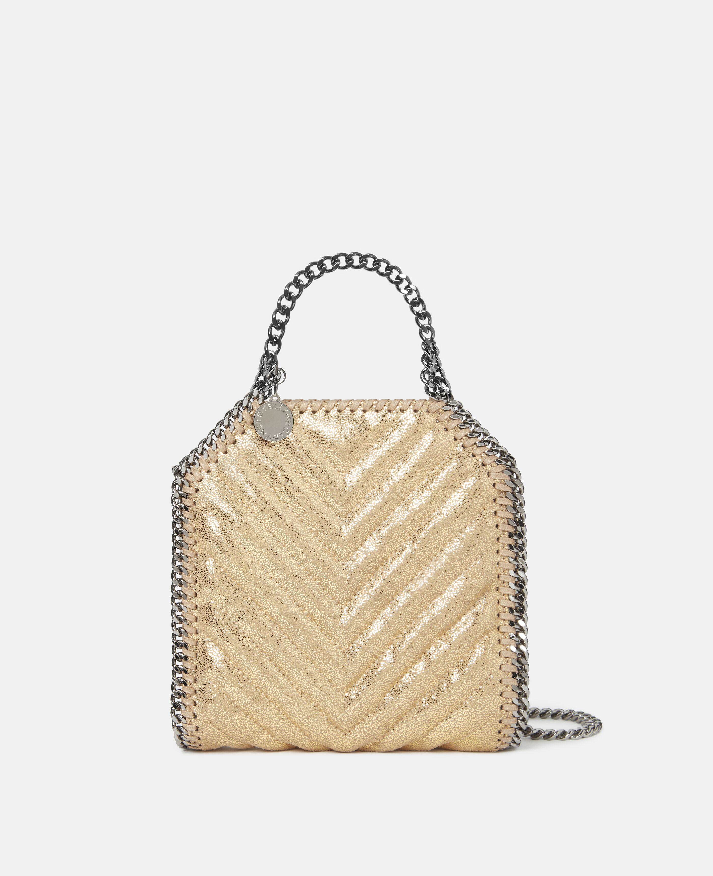 Women Shiny gold Falabella Tiny Tote | Stella McCartney US