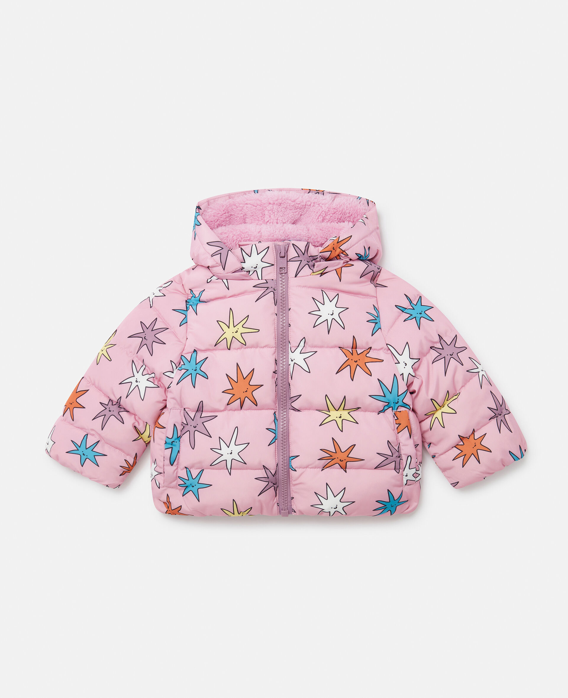 Bright Stars Puffer Coat -Pink-model