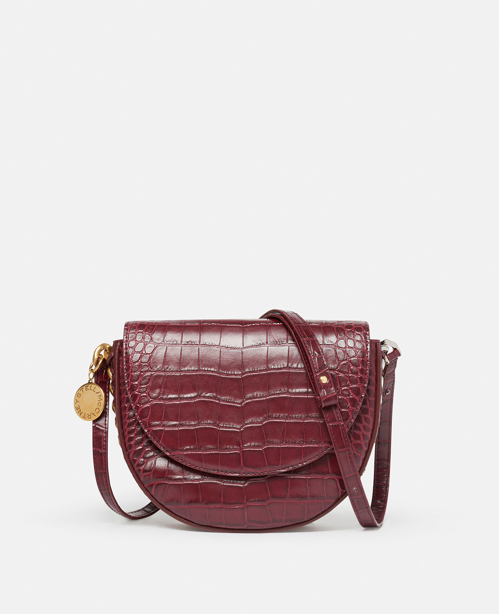 Frayme Croc-Effect Embossed Medium Flap Shoulder Bag-Red-large image number 0