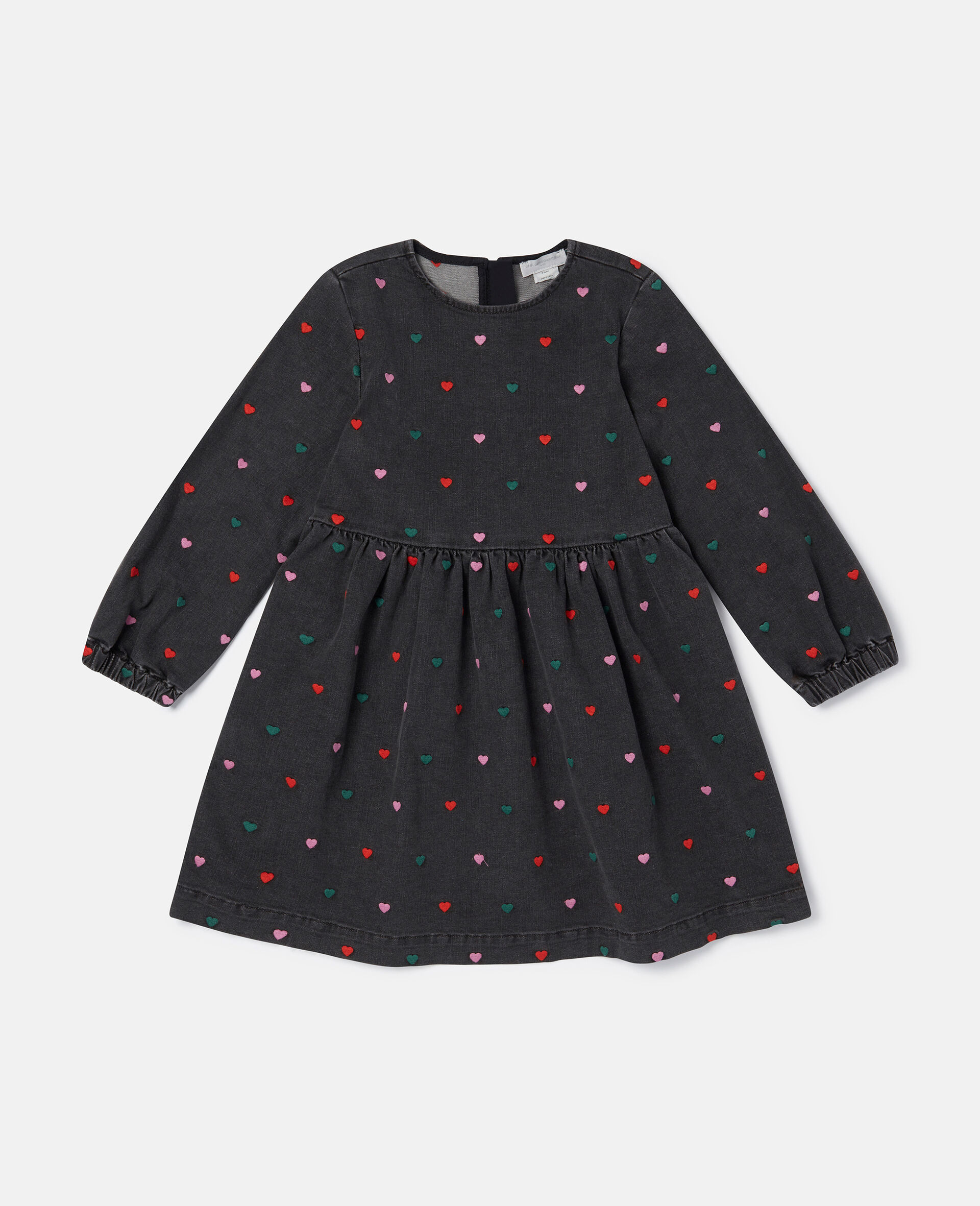 Heart Print Dress-Black-large image number 0